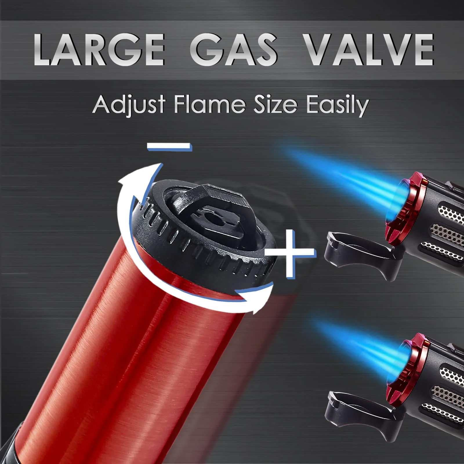 Urgrette 4 Pack Torch Lighter Triple 3 Jet Flame Refillable Butane Lighters Windproof Adjustable Portable Lighter (Butane Not Included) - Image 4