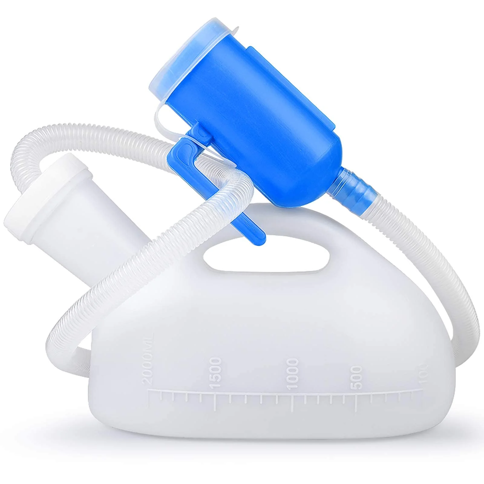 Urinals for Men, 2000ml Urine Bottle for Men, Male Portable Pee Bottle, Spill Proof Men's Potty Portable Urinal, 45.2" Long Tube with Lid for Camping Car Travel Bed Emergency Urination Device - Image 2