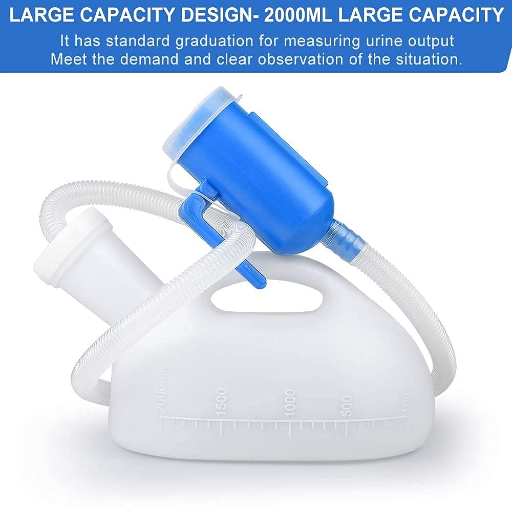 Urinals for Men, 2000ml Urine Bottle for Men, Male Portable Pee Bottle, Spill Proof Men's Potty Portable Urinal, 45.2" Long Tube with Lid for Camping Car Travel Bed Emergency Urination Device - Image 7