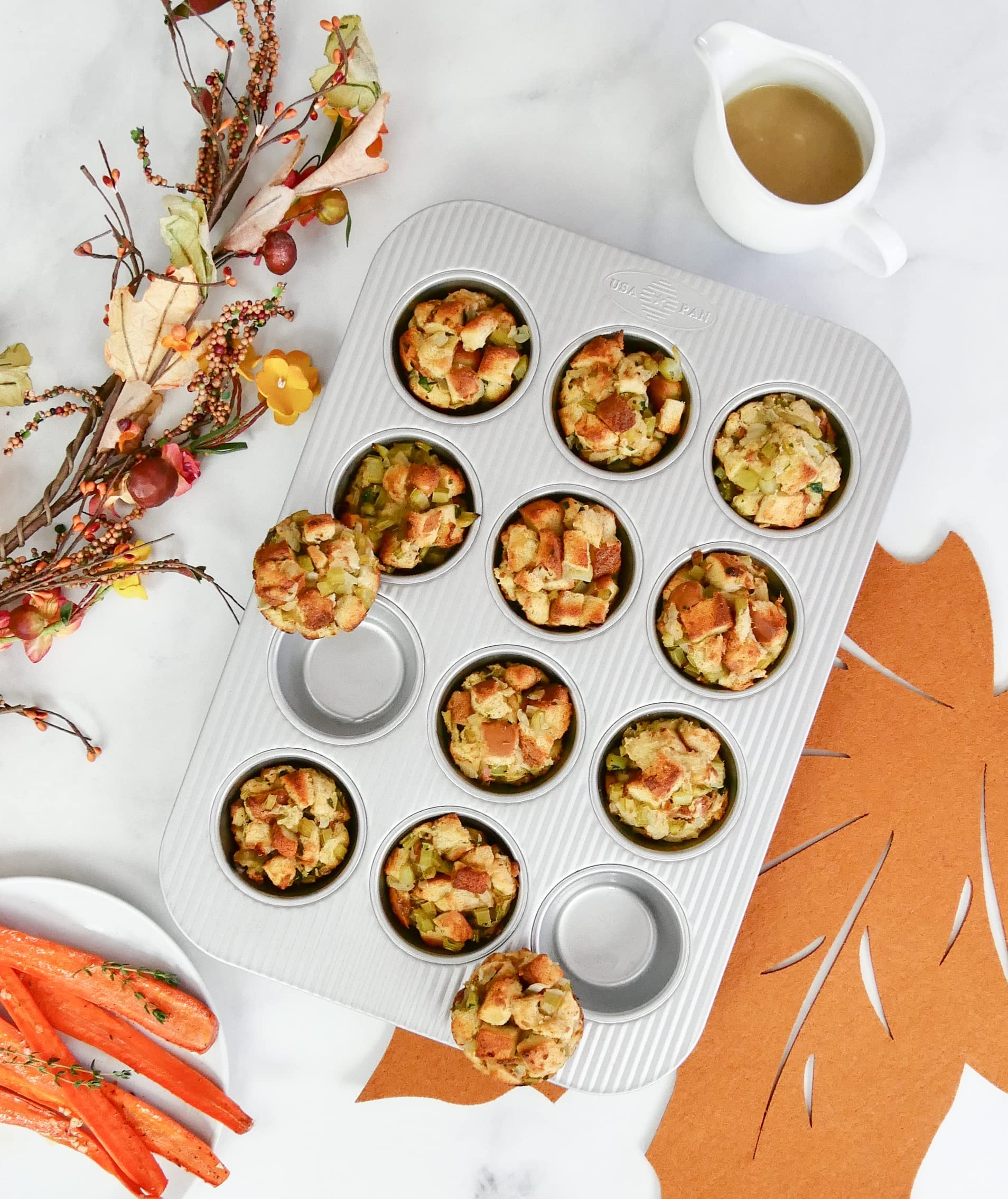 USA Pan Bakeware Muffin Pan, 12-Well, Set of 2, Aluminized Steel - Image 4