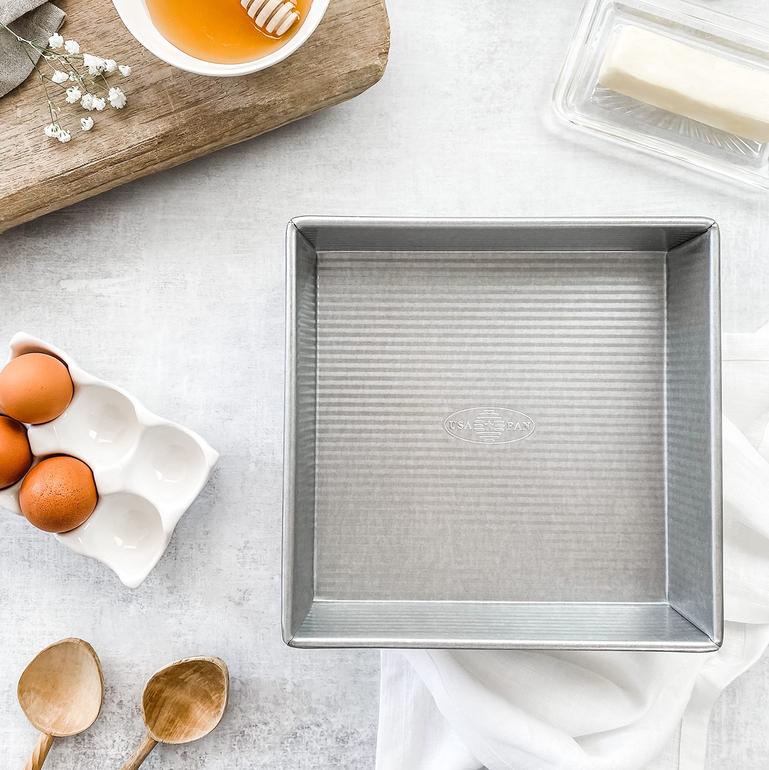 USA Pan Bakeware Nonstick Square Cake Pan, 8 Inch, Aluminized Steel - Image 8
