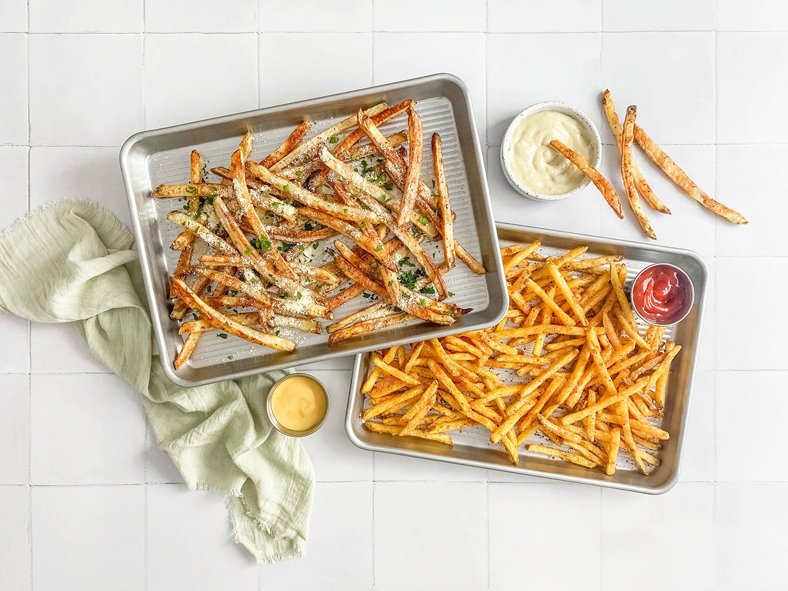 USA Pan Nonstick Half Sheet Pan and Quarter Sheet Pan, Set of 2, Aluminized Steel - Image 5