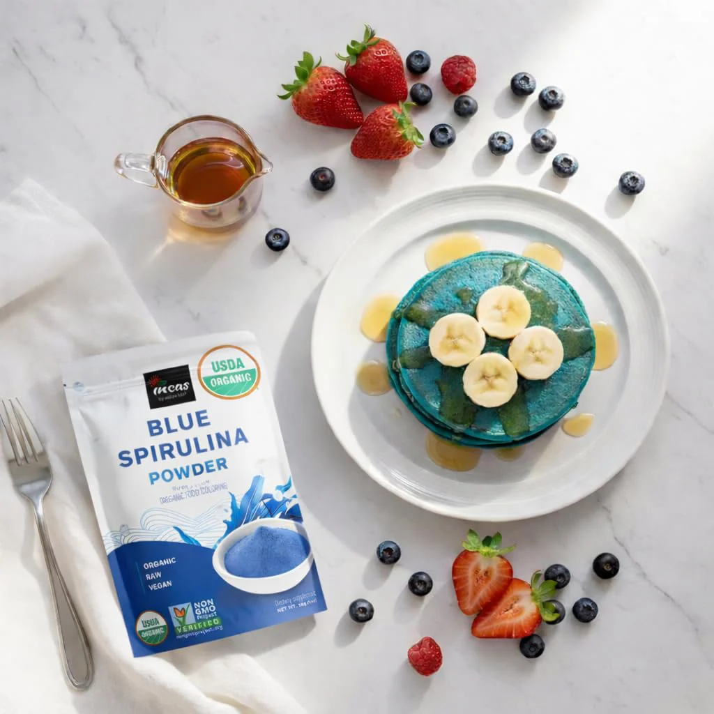 USDA Organic Blue Spirulina Powder (Phycocyanin Extract), 50 Servings - No Fishy Smell, 100% Vegan Protein from Blue-Green Algae, Natural Food Coloring for Smoothies, Baking & Drinks (1.76 Ounces) - Image 3