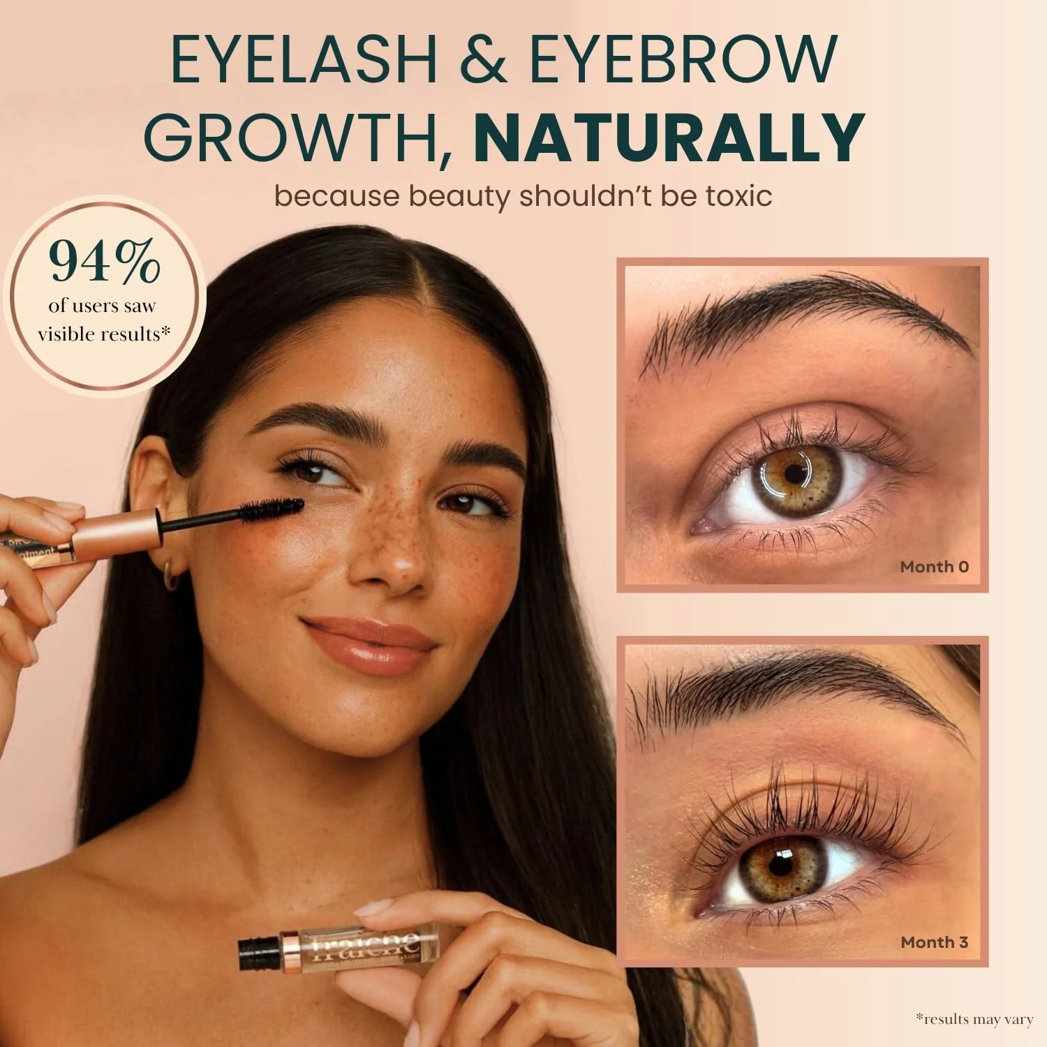 USDA Organic Castor Oil Lash Serum - Premium All Natural Cold Pressed Castor Oil Eyelash Growth Serum with Mascara Tube - Eyelash Treatment and Conditioner - For Thicker and Fuller Lashes - Image 3
