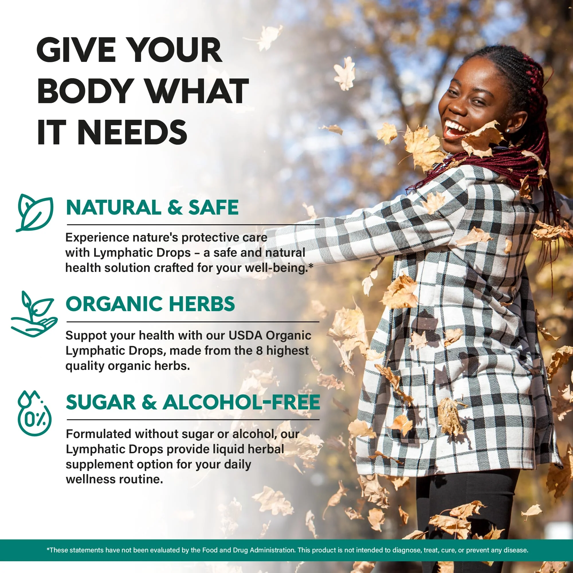 USDA Organic Lymphatic Drainage Supplement - Echinacea | Elderberry | Dandelion | Rosehip | Cleavers | Calendula | Burdock - Made in USA - Lymph System Drops - Immune Support, Cleanse & Detox, 2 Pack - Image 2
