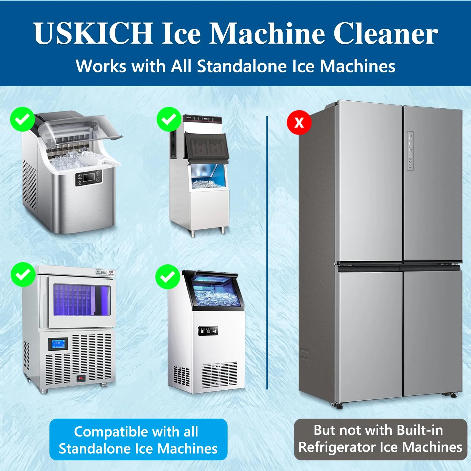 USKICH 4 Pack Ice Machine Cleaner Maker Descaler-68 fl oz Nickel Safe Descaler,Ice Maker Cleaner Solution Compatible with Ice Machine Brands Scotsman,KitchenAid,Hoshizaki - Image 5