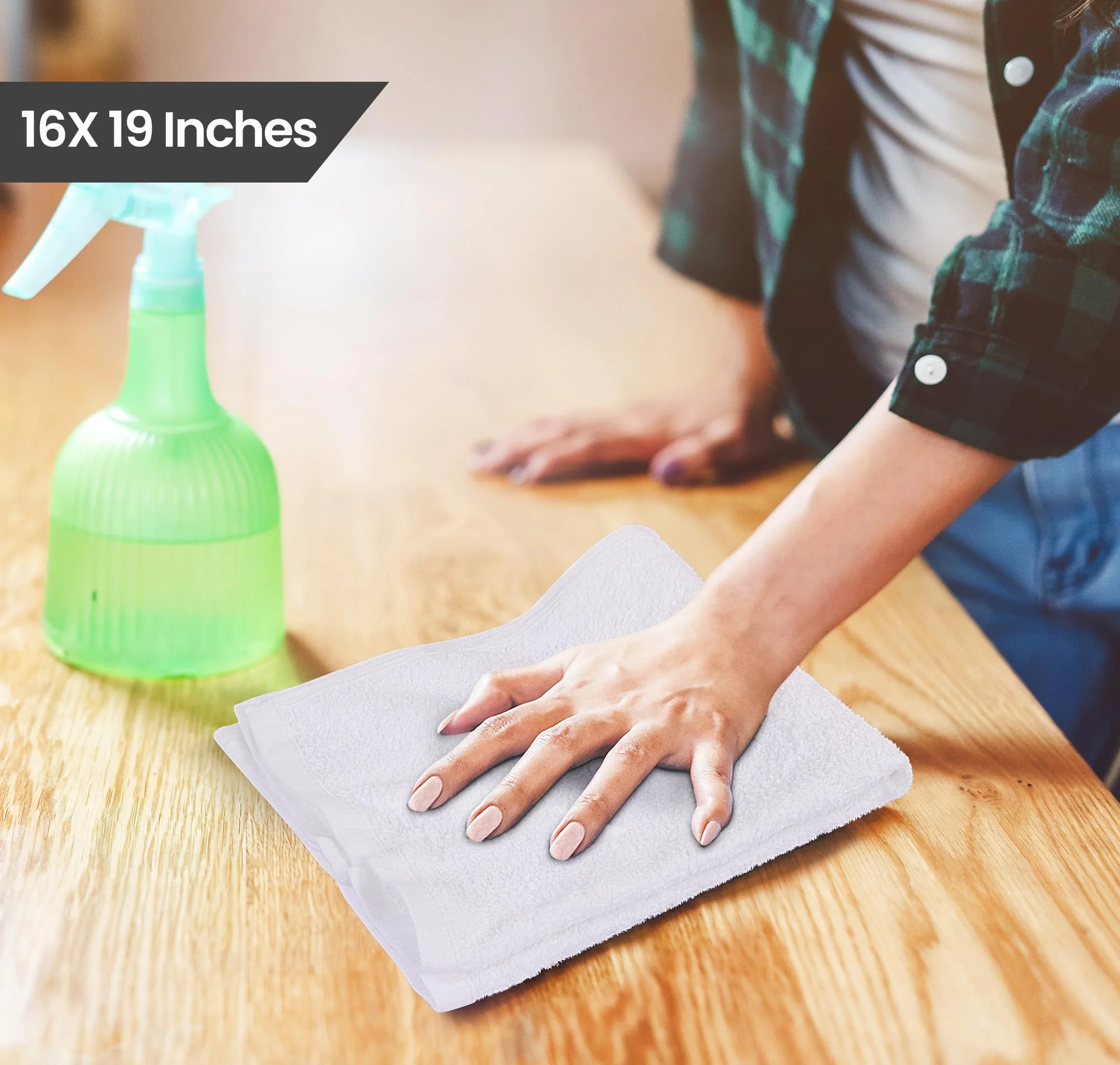 Utopia Towels Kitchen Bar Mops, Pack of 12, 16 by 19 Inches, 100% Cotton Super Absorbent White Towels, Multi-Purpose Cleaning Towels for Home and Kitchen Bars - Image 8