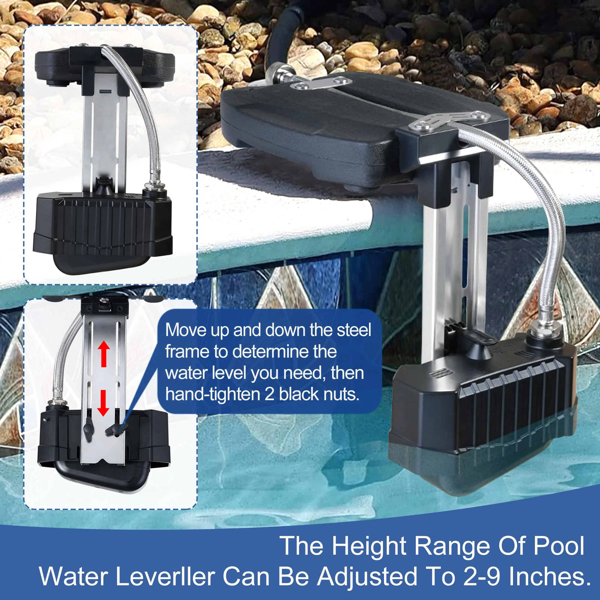 uueeGo Swimming Pool Water Leveler, Automatic Pool Water Filler, Automatically Maintain Water Levels, Never Over Fills The Pool, Suitable for In ground and Above Ground Pool, Carbon Black - Image 7