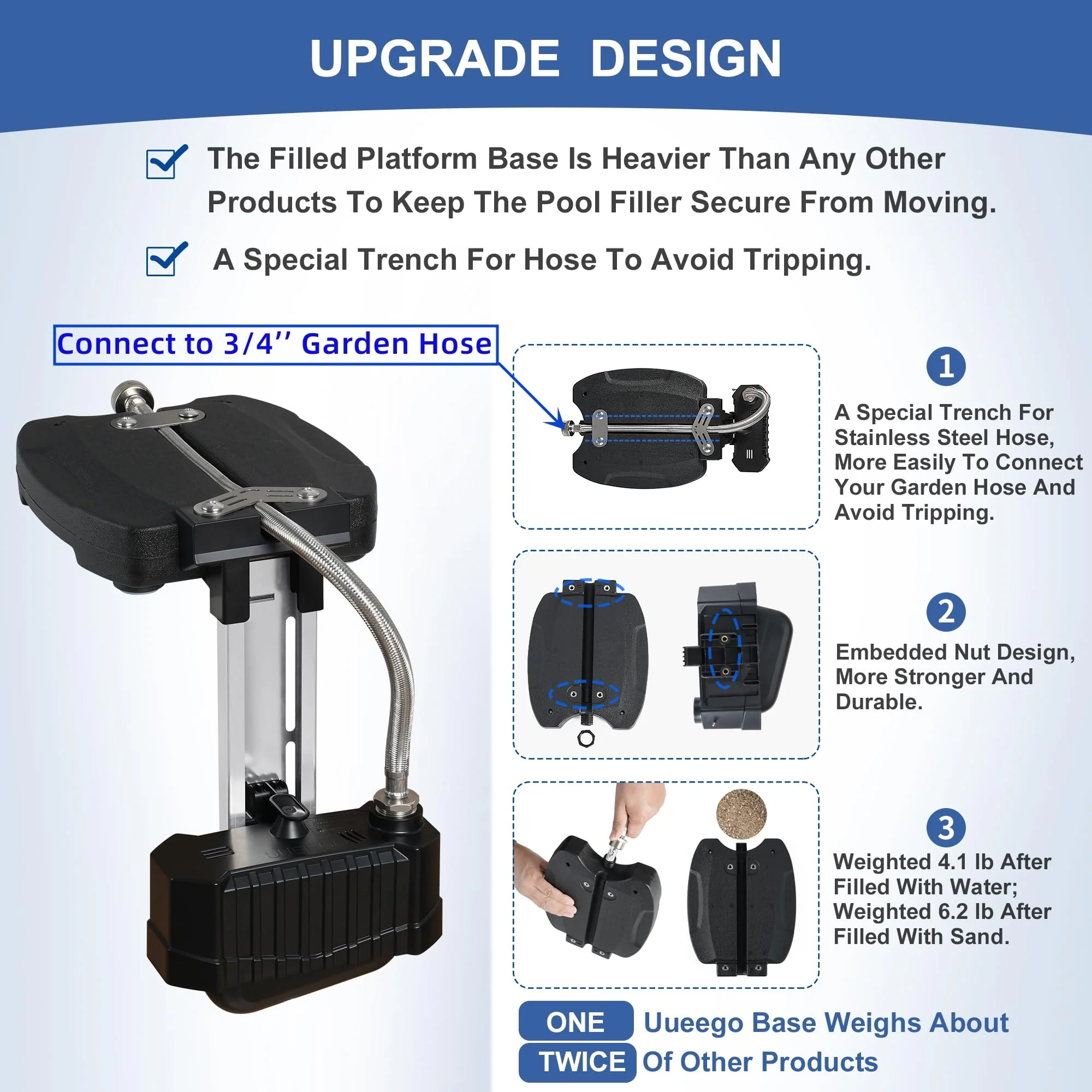 uueeGo Swimming Pool Water Leveler, Automatic Pool Water Filler, Automatically Maintain Water Levels, Never Over Fills The Pool, Suitable for In ground and Above Ground Pool, Carbon Black - Image 8