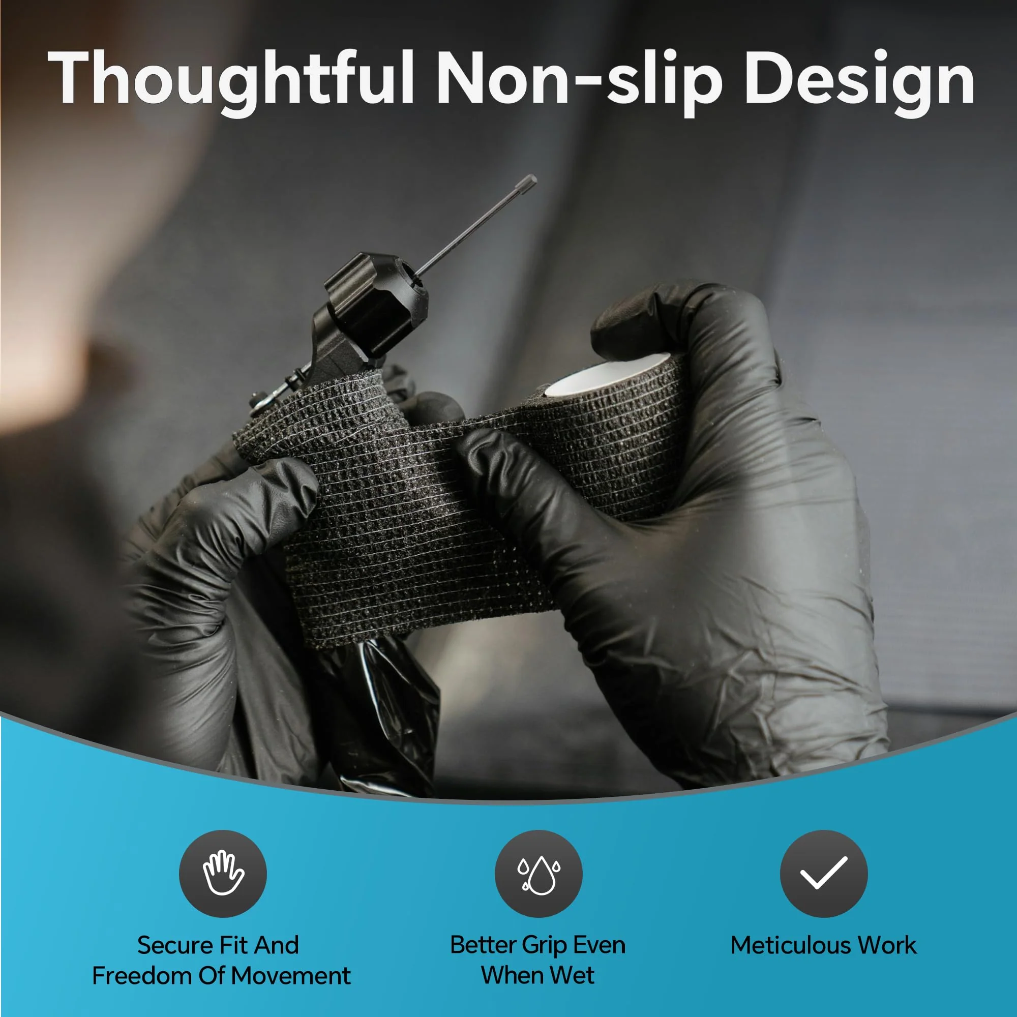 UYKKE Nitrile Gloves Disposable Latex Rubber Cooking Black Gloves Nitrile Gloves Large Black Latex Glove Disposable Latex Cooking Rubber HEAVY DUTY 6 Mil Glove - Image 2