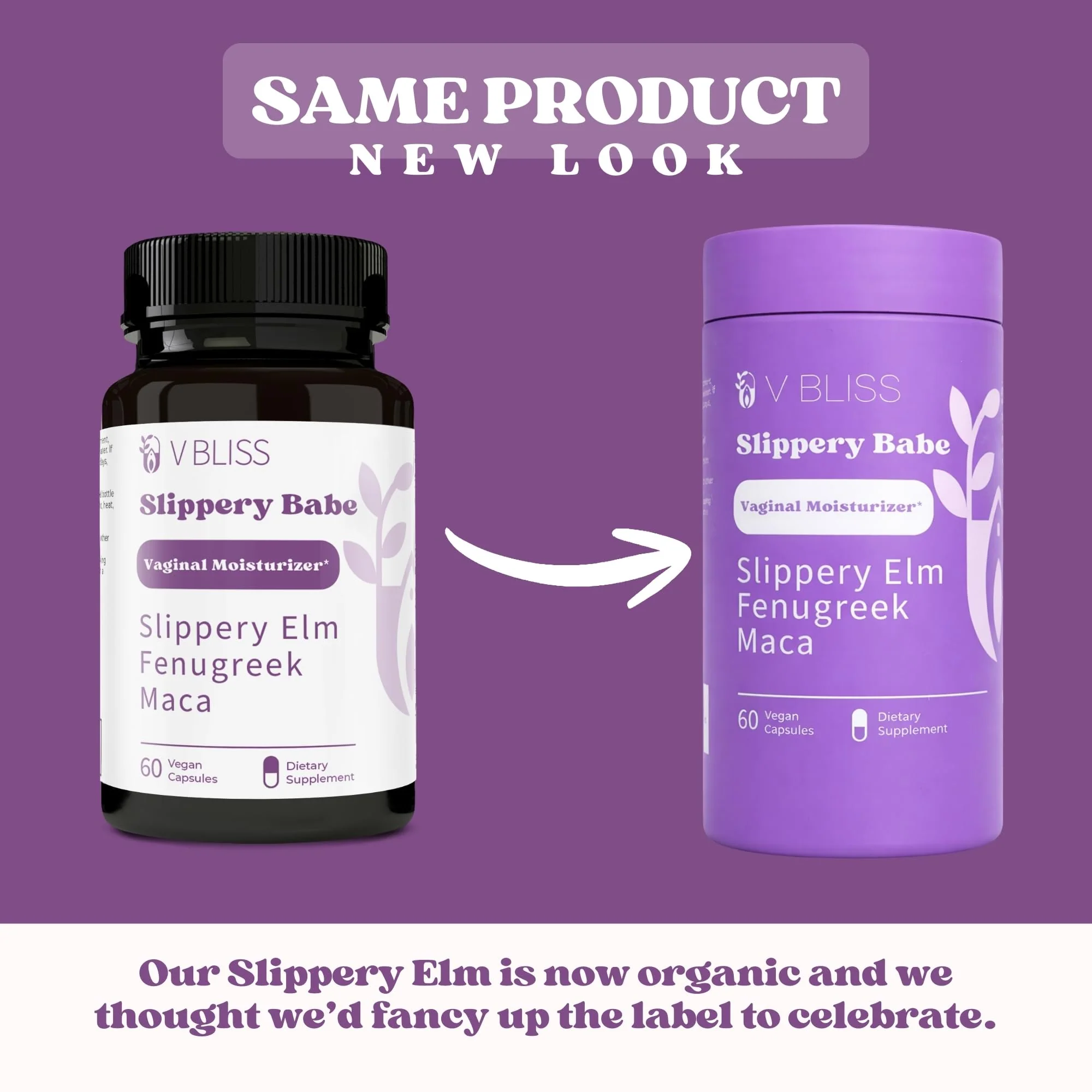 V Bliss Slippery Babe Vaginal Moisturizer Capsules | Relieves Vaginal Dryness with Slippery Elm, Fenugreek, & Maca | Once Daily, 60 Capsules - Image 4