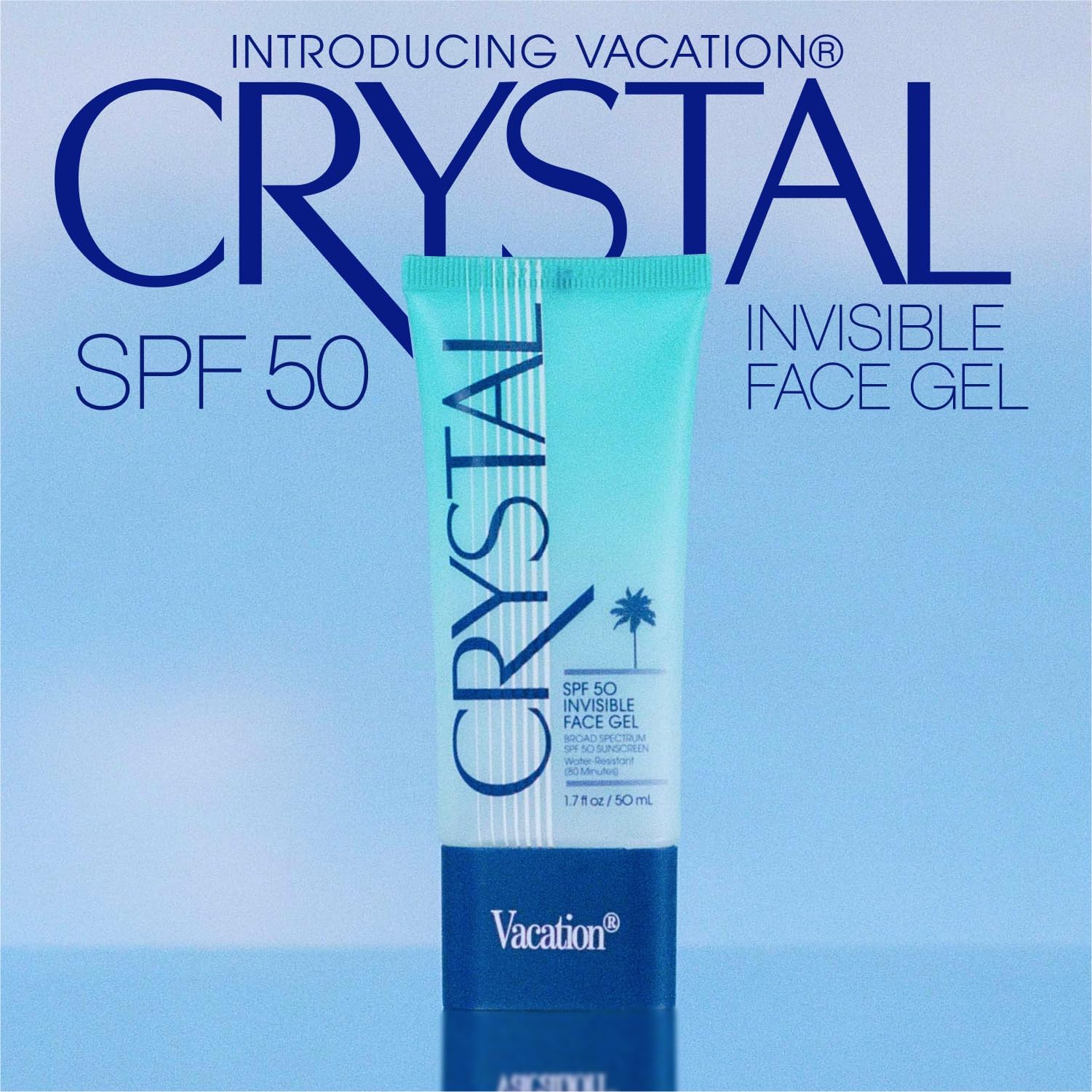 Vacation Crystal SPF 50 Face Gel, Clear Sunscreen, Hydrating & Nourishing, Water-Resistant, Fragrance-Free, Travel Size, 1.7 Fl. Oz. - Image 7
