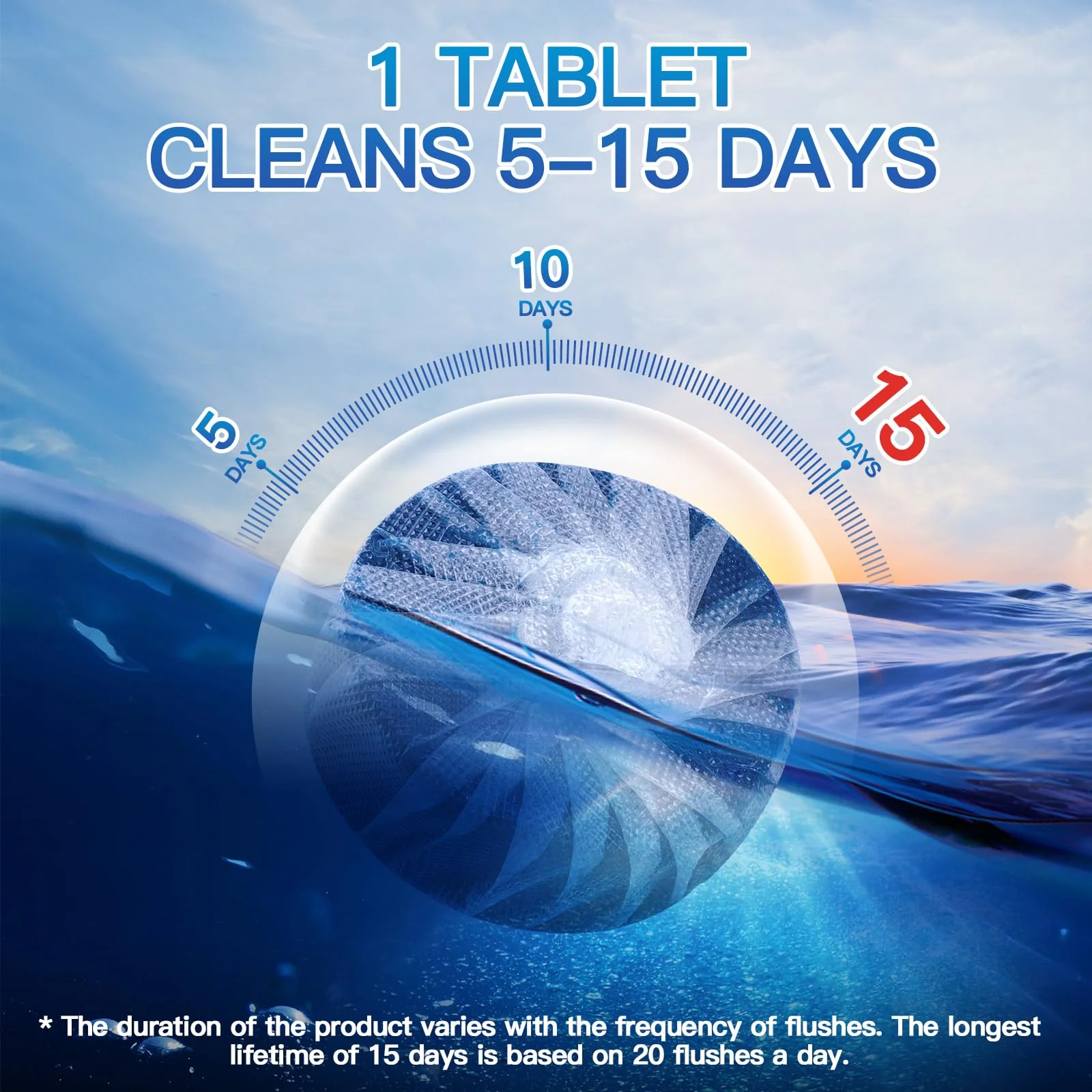 Vacplus Automatic Toilet Bowl Cleaner Tablets, Drop-In Tank Cleaner for Bathroom, Prevent Stains & Deodorize, Long-Lasting Cleaning Tabs, Easy-Use Freshener for Bowl & Tank, 50 Pack - Image 6