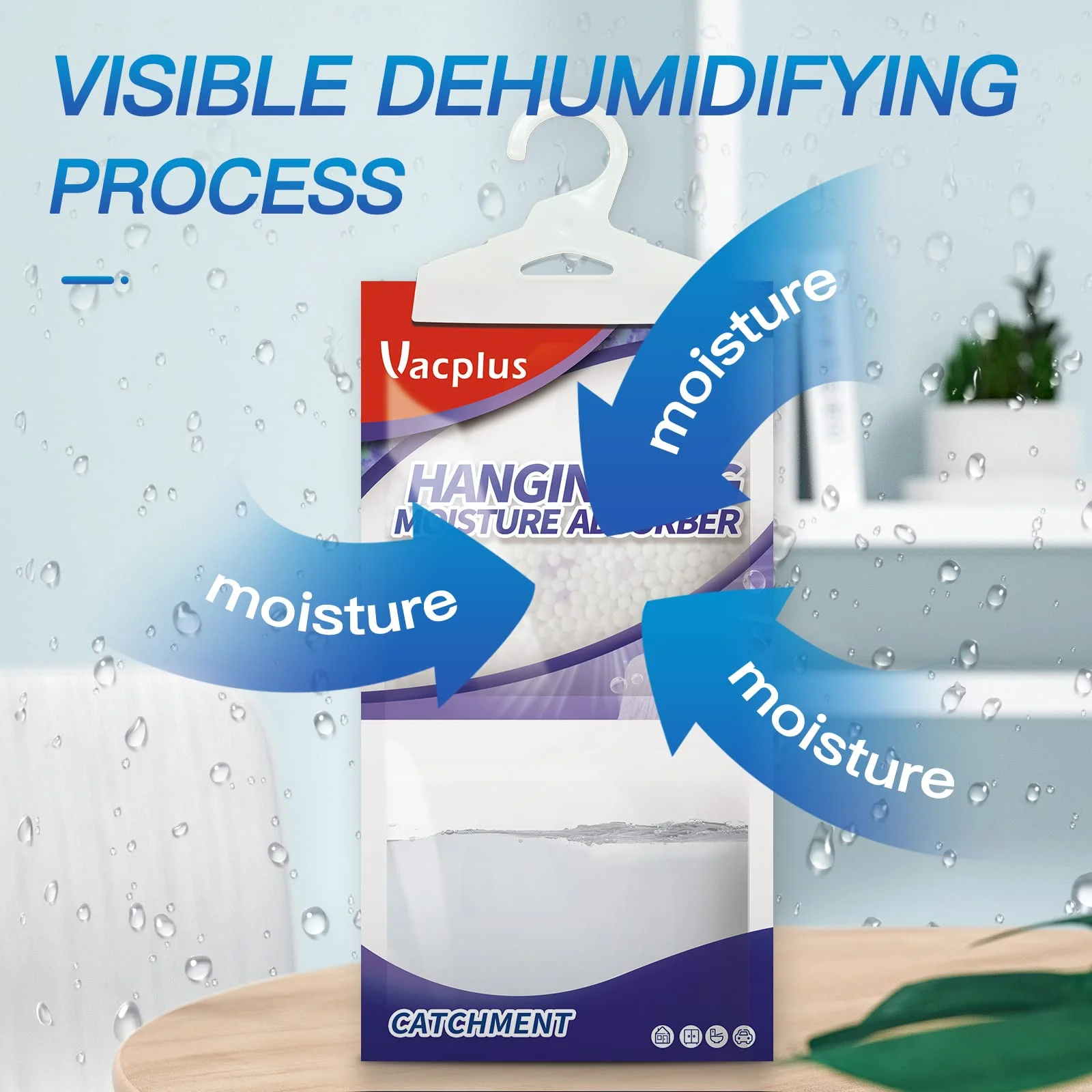 Vacplus Moisture Absorbers, Hanging Closet Dehumidifier Bags, Humidity Packs, Desiccant, Closet Dehumidifiers with Lavender Fragrance, 10 Pack, 9.8 OZ - Image 3