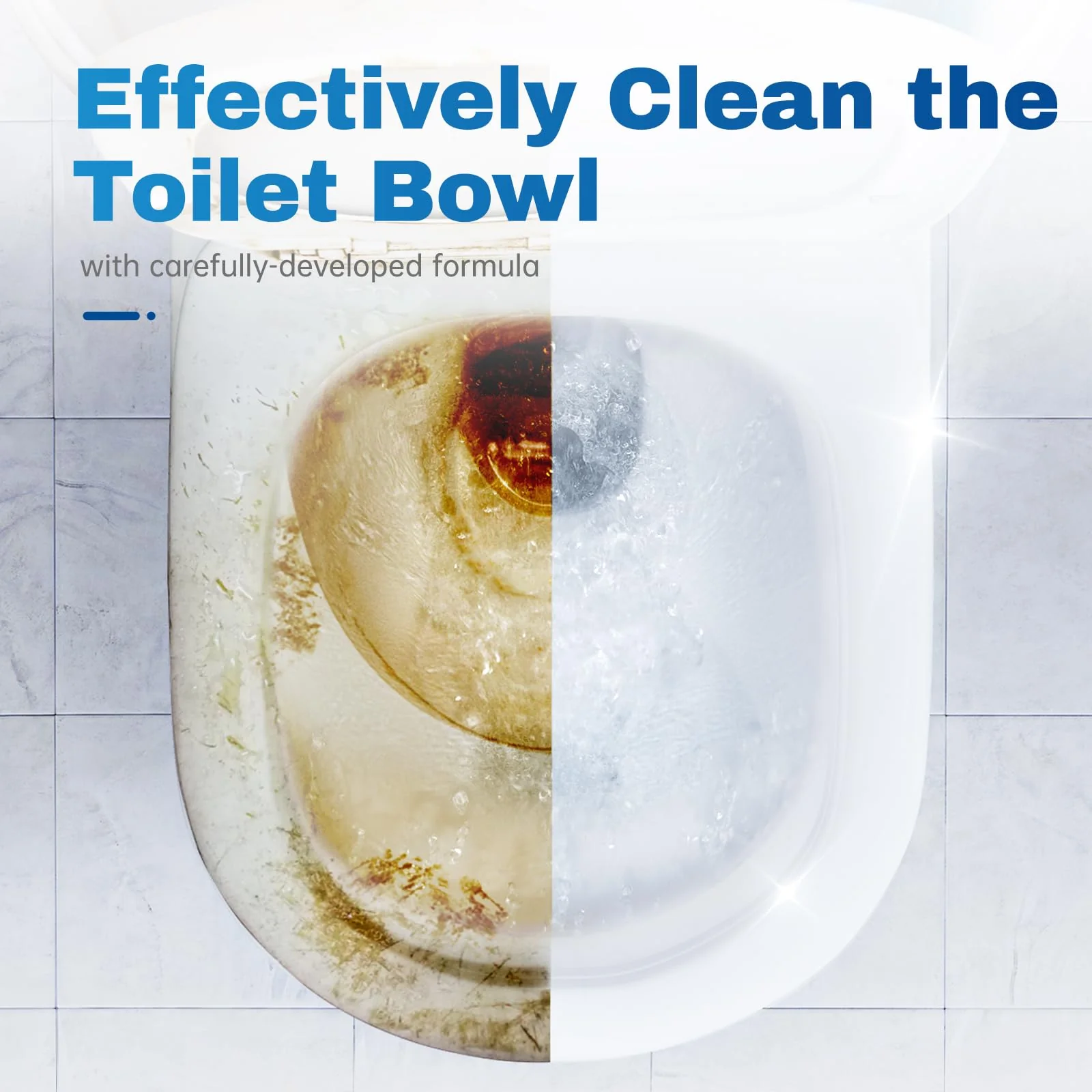 Vacplus Toilet Bowl Cleaner Tablets 20 PACK, Automatic Cleaners with Bleach, Slow-Releasing Toilet Tank Cleaners for Deodorizing & Descaling, Household Toilet Cleaners against Tough Stains - Image 7