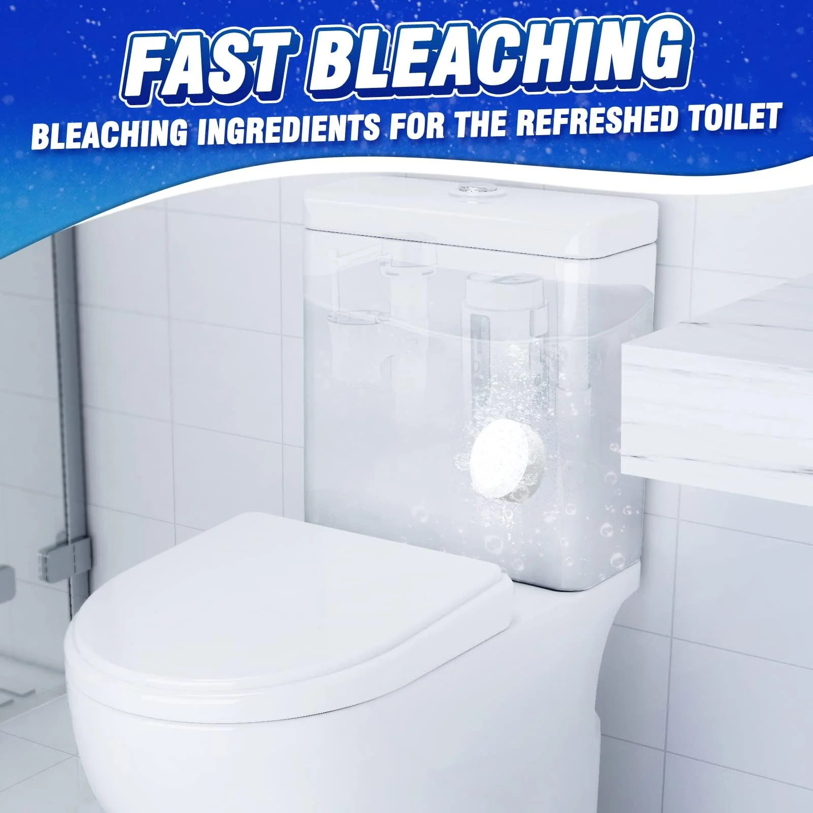 Vacplus Toilet Bowl Cleaners - 12 PACK, Household Toilet Cleaner, Automatic Toilet Bowl Cleaners with Bleach, Sustained-Release Toilet Tank Cleaners for Deodorizing and Descaling, 1.76 Ounces Each - Image 7