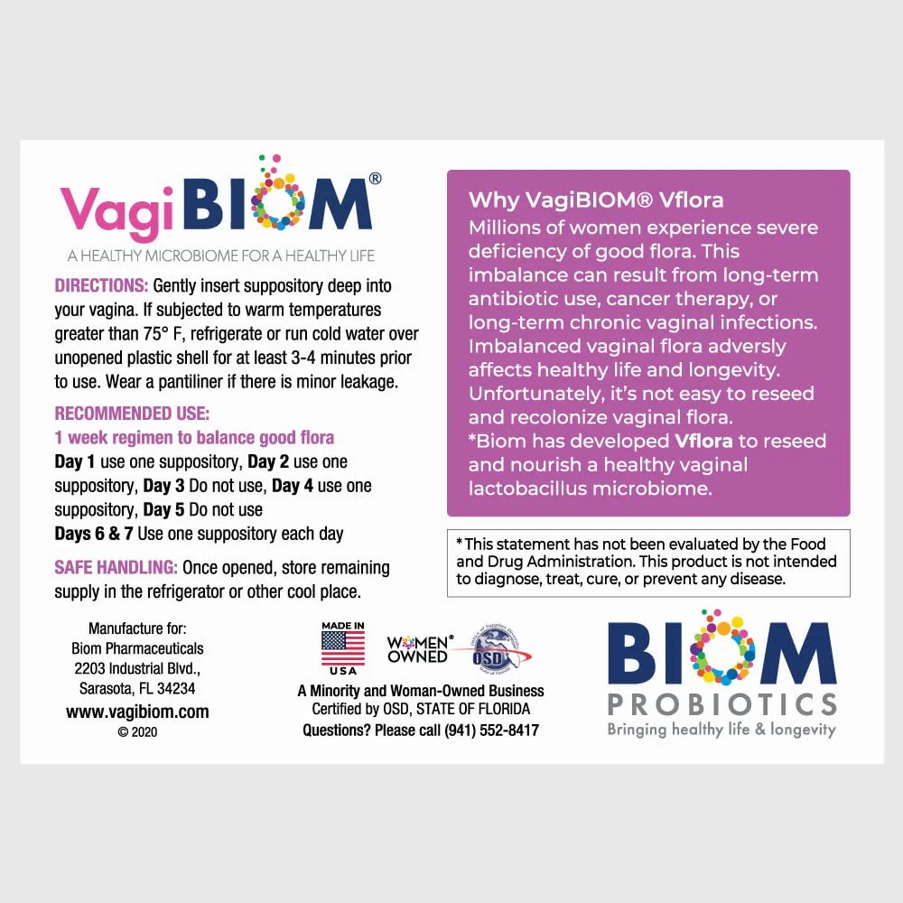 VagiBiom 5-Day Vflora (Lactobacillus crispatus + L. gasseri) to Balance Intimate Flora. Nourish and Nurture Good Flora for Skin Health. Ultra Potent 100% Natural Vegan (5 Suppositories) - Image 6
