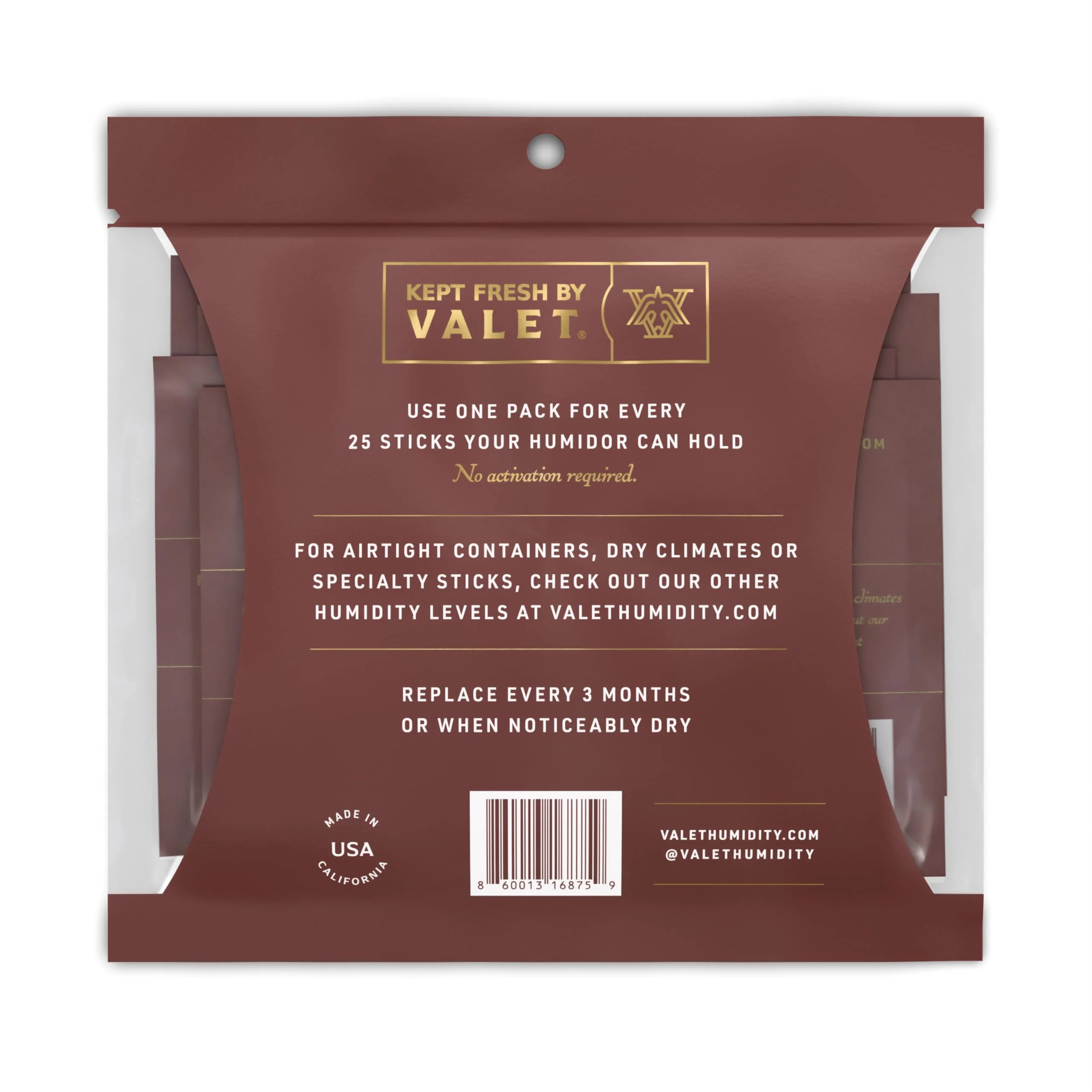 Valet 75% Two-Way Humidity Packs 4-Pack (60g), Two-Way Humidity Control Packs for Moisture Restoration, Moisture Absorber for Leaky Wood & Breathable Storage, Made in USA - Image 2