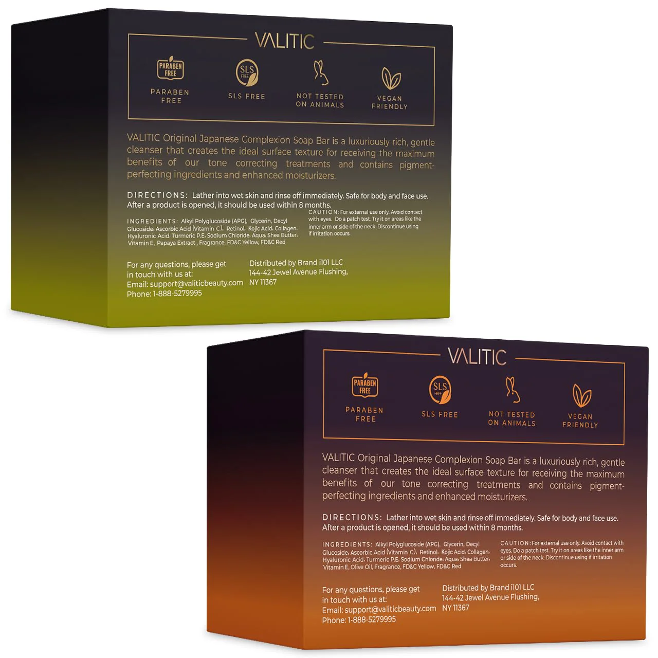 VALITIC Papaya and Turmeric Kojic Acid Soap Bar - Dark Spot Corrector Skin Care Cleansing Bar - Infused with Vitamin C, Hyaluronic Acid, Collagen - Papaya 2 Pack, Kojic 2 Pack - Image 2