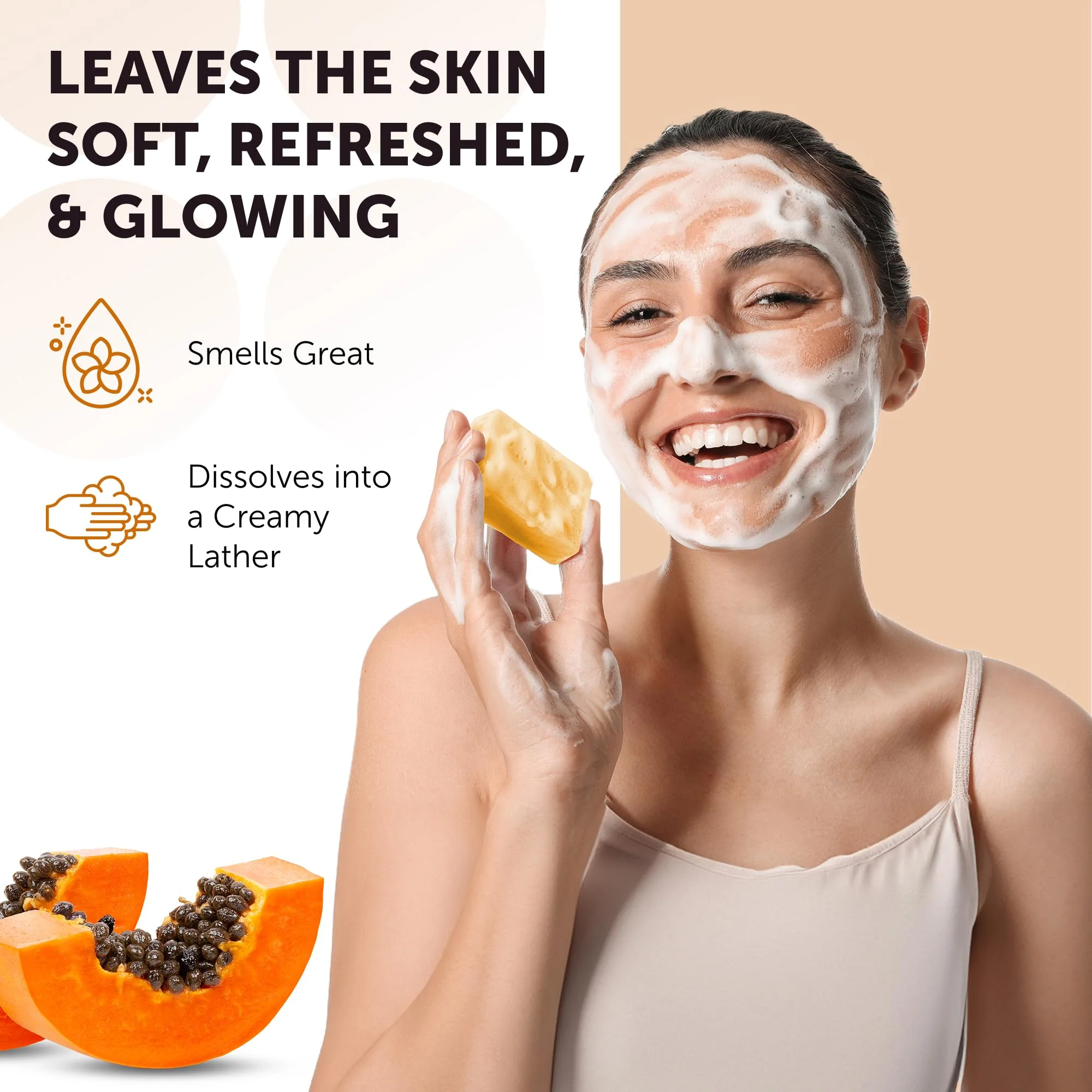 VALITIC Papaya and Turmeric Kojic Acid Soap Bar - Dark Spot Corrector Skin Care Cleansing Bar - Infused with Vitamin C, Hyaluronic Acid, Collagen - Papaya 2 Pack, Kojic 2 Pack - Image 7