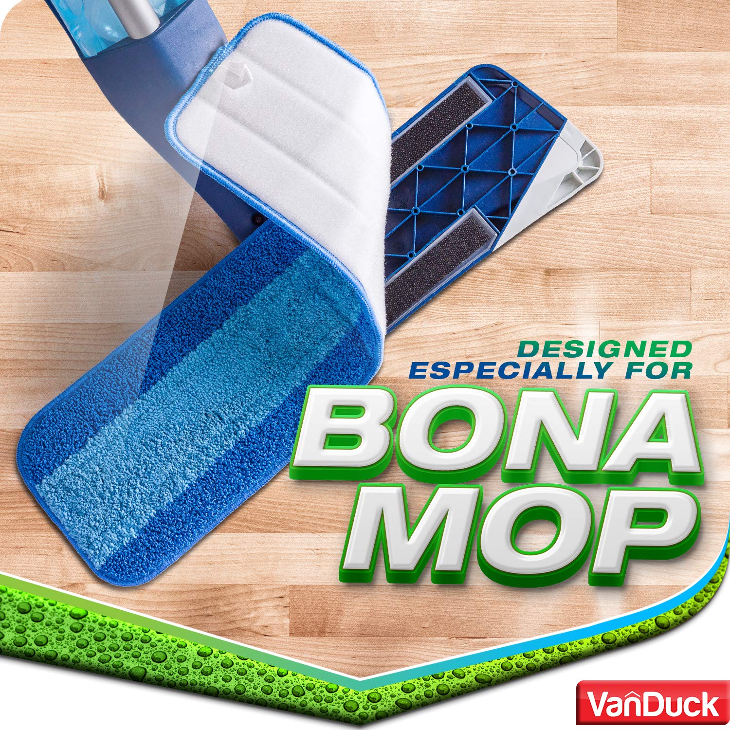 VanDuck Microfiber Cleaning Pads Compatible with Bona Mop (12 Pack) - Microfiber Mop Pads for Hardwood Floor for 18 Inch - Image 6