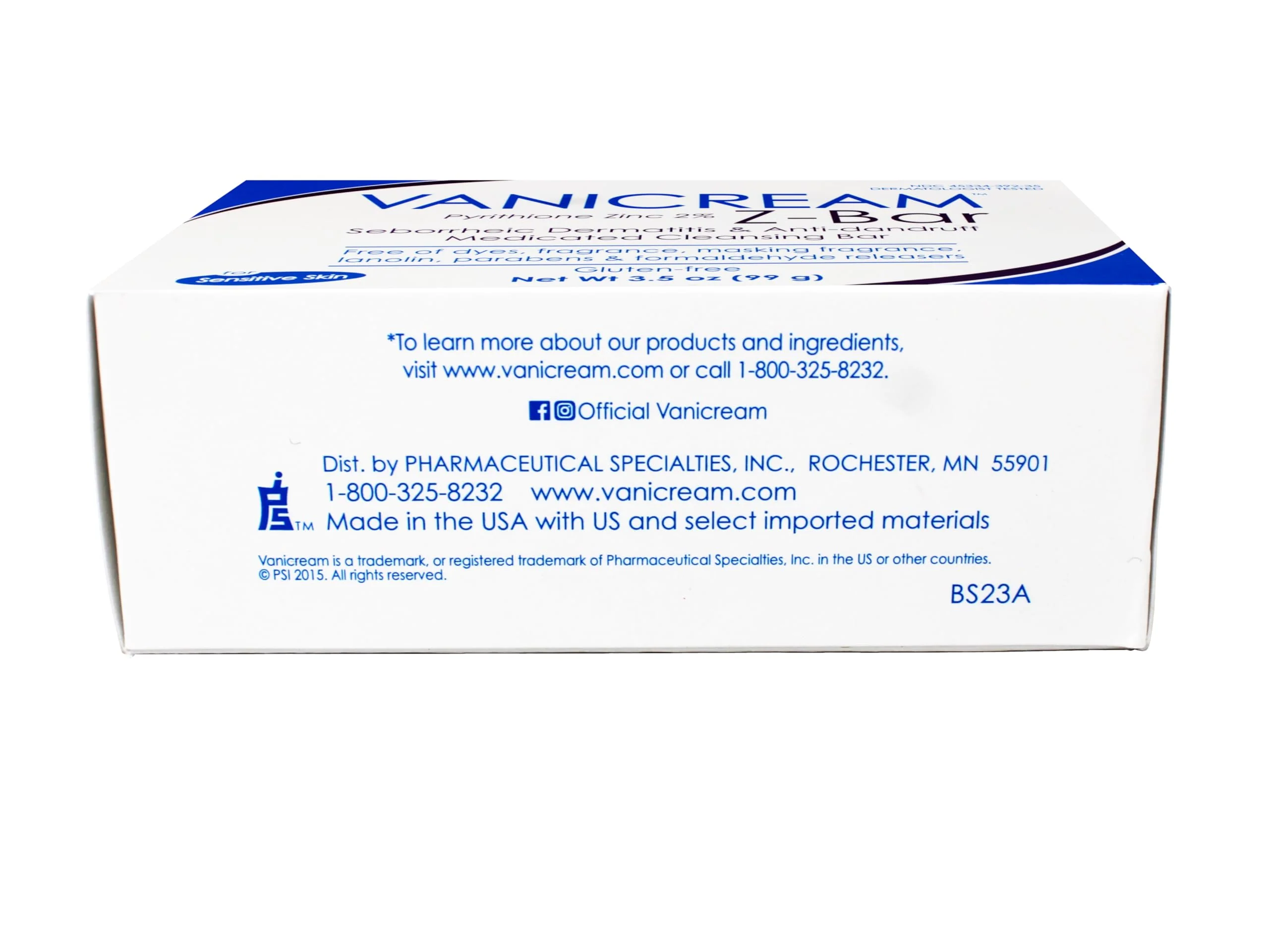 Vanicream Z-Bar Medicated Cleansing Bar, Pyrithione Zinc 2% for Seborrheic Dermatitis & Dandruff, Soap-Free, Gluten-Free, 3.5 oz (Pack of 3) - Image 2