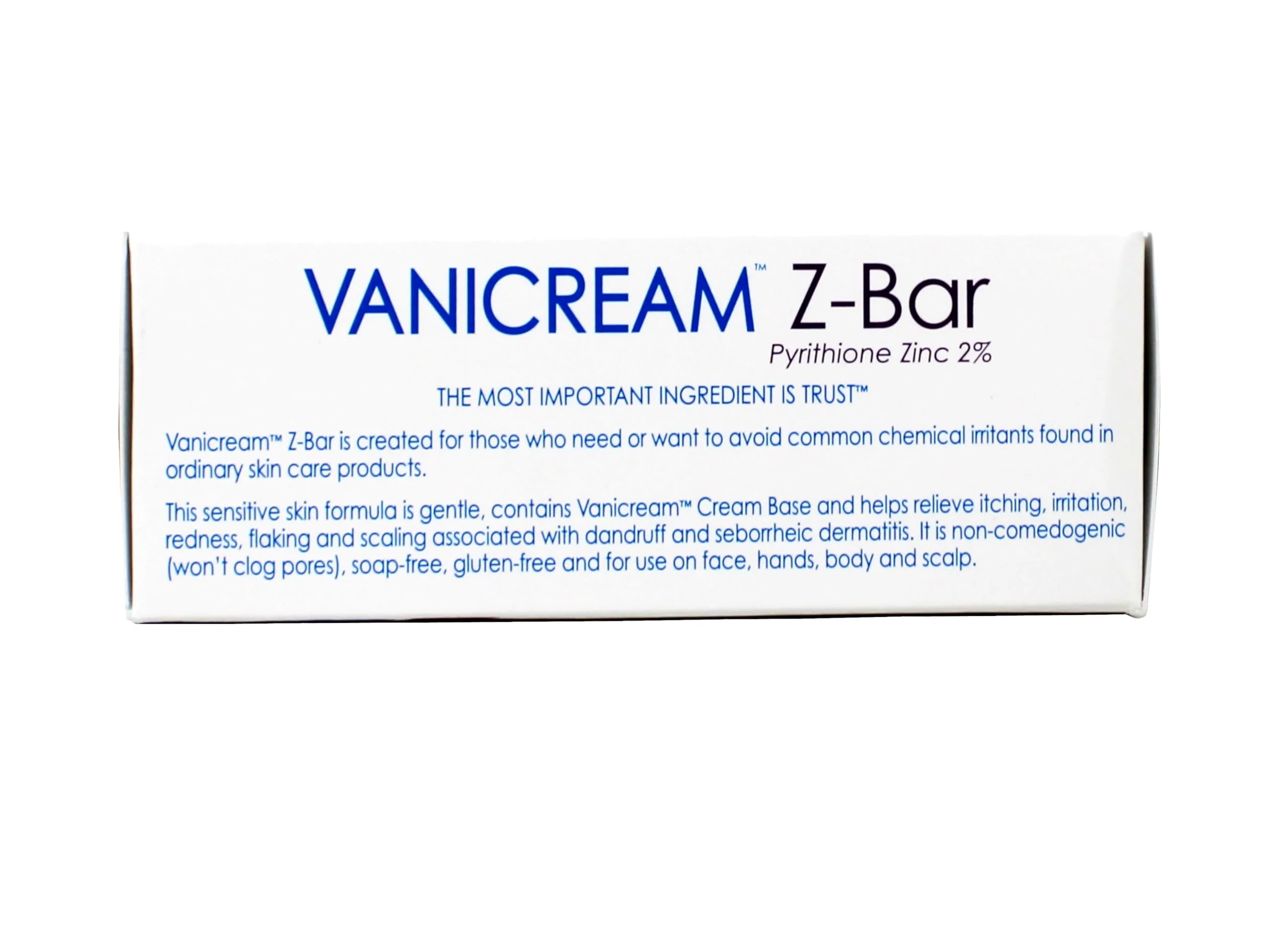 Vanicream Z-Bar Medicated Cleansing Bar, Pyrithione Zinc 2% for Seborrheic Dermatitis & Dandruff, Soap-Free, Gluten-Free, 3.5 oz (Pack of 3) - Image 3