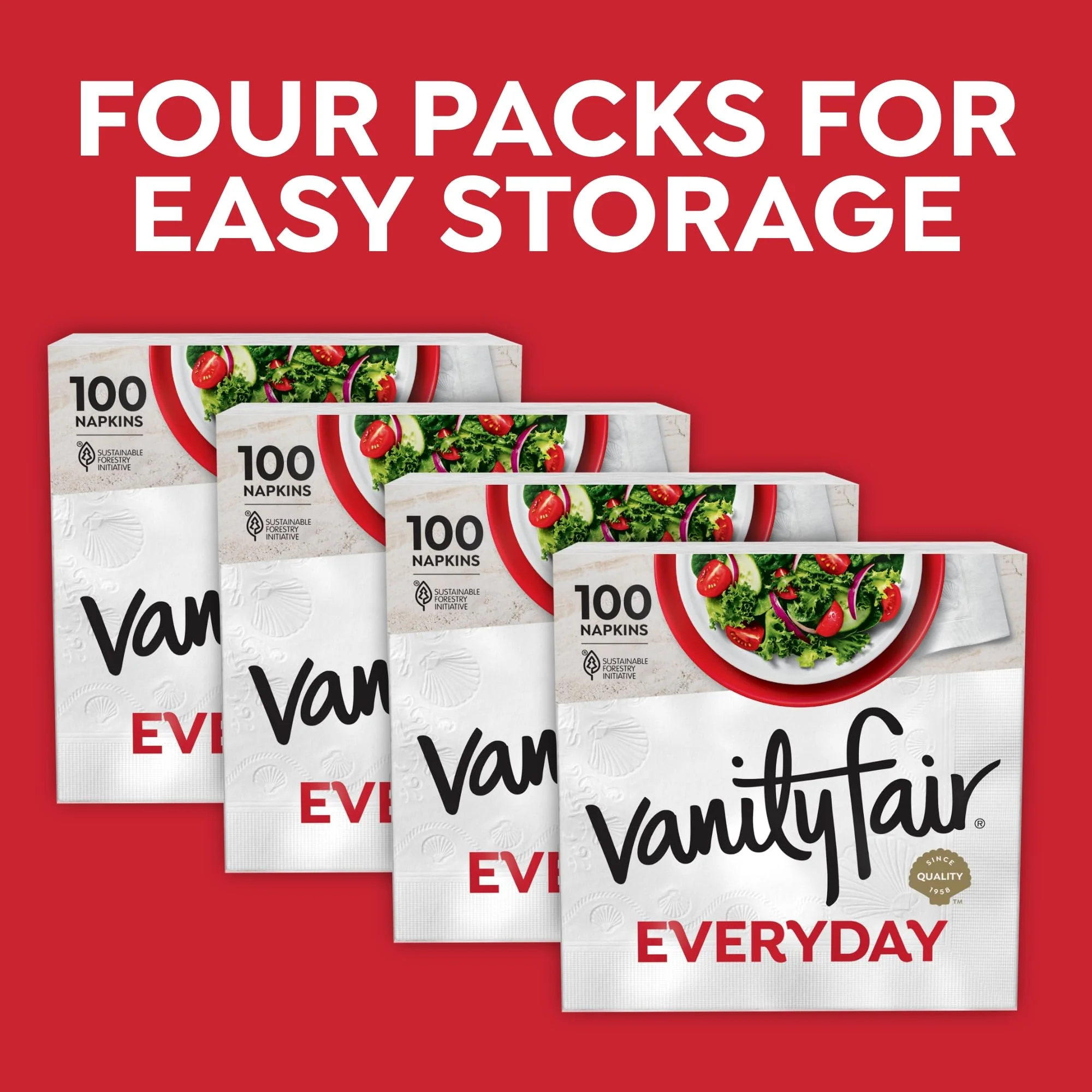Vanity Fair Everyday Paper Napkins, 400 Count, Disposable Napkins Made Soft And Smooth For Everyday Meals - Image 3
