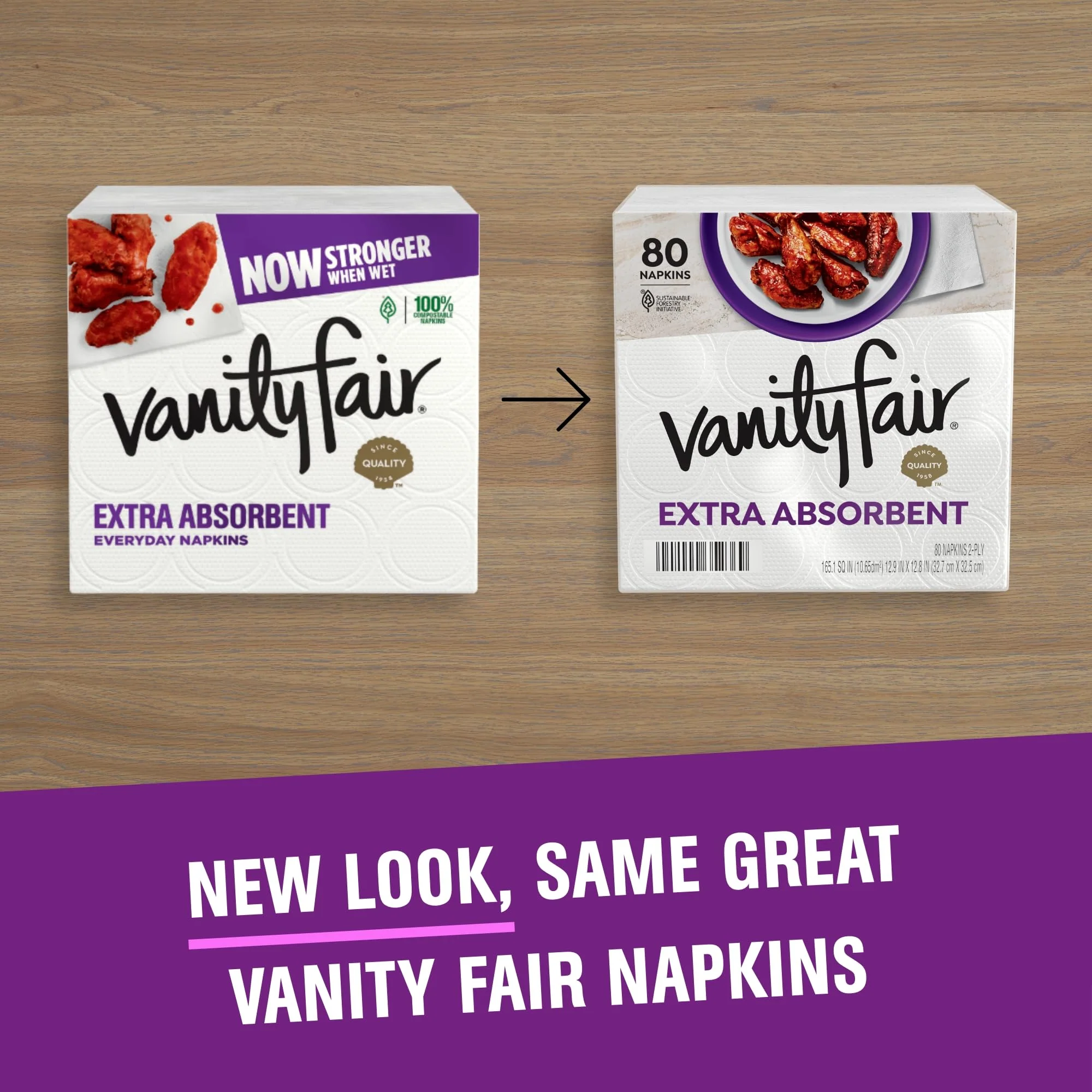 Vanity Fair Extra Absorbent Premium Paper Napkins, 160 Count, Disposable Napkins Made Soft And Strong For Messy Meals And Everyday Use (Pack of 2) - Image 3