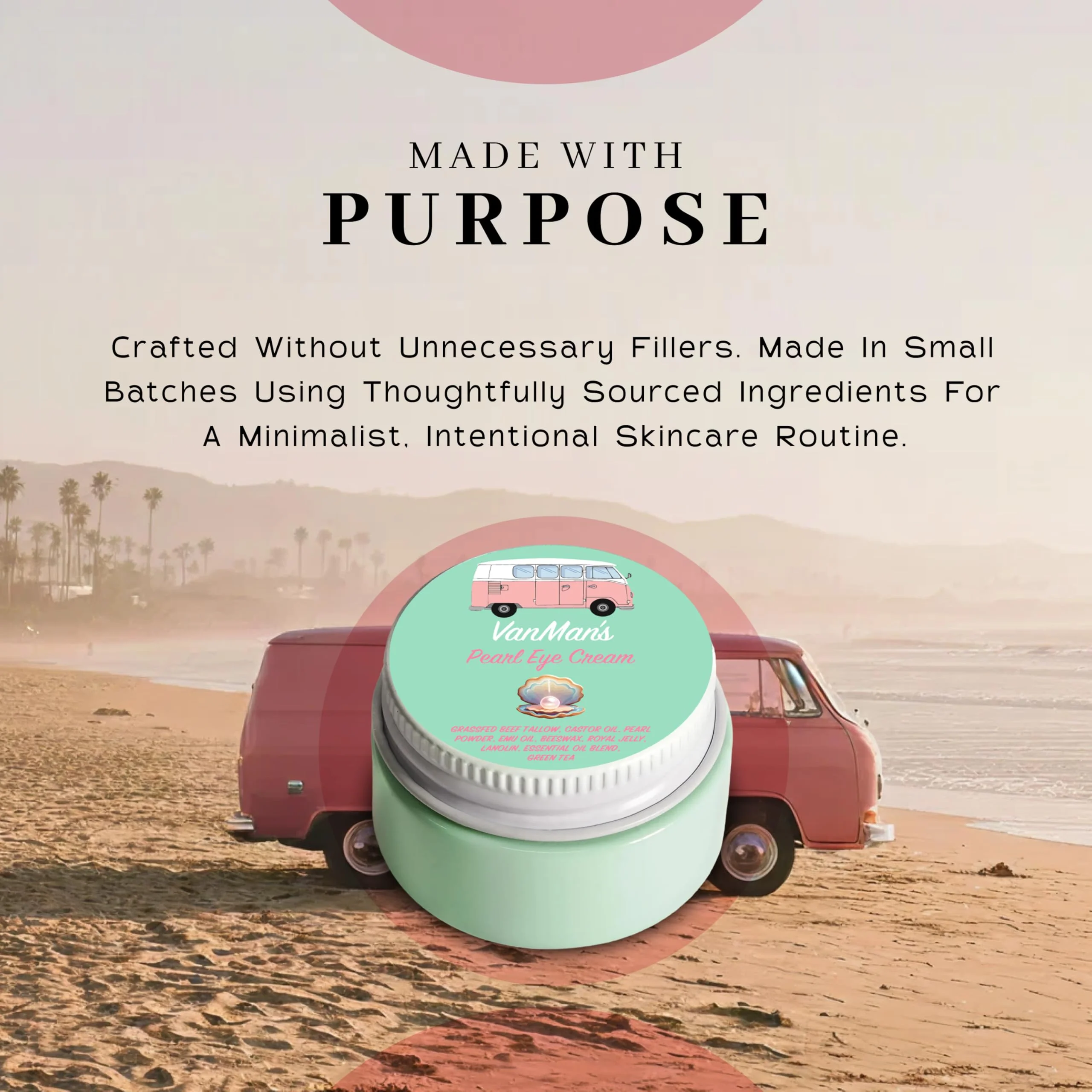 VanMan’s Pearl Eye Cream with Grass Fed Beef Tallow – Brightening and Smoothing Under Eye Cream with Wild-Caught Pearl Powder and Royal Jelly – No Fillers, 0.5 Ounces - Image 2