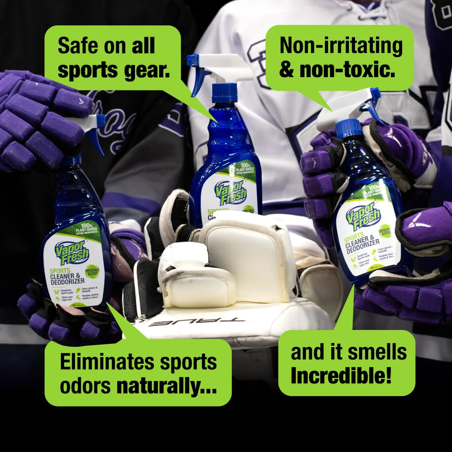 Vapor Fresh Sports Cleaner and Deodorizer - For Boxing Gloves, Sports Pads, Helmets, Gym Bags, Gym Equipment and More - Naturally Powered By Plants, 16 Fl Oz (12-Pack) - Image 5