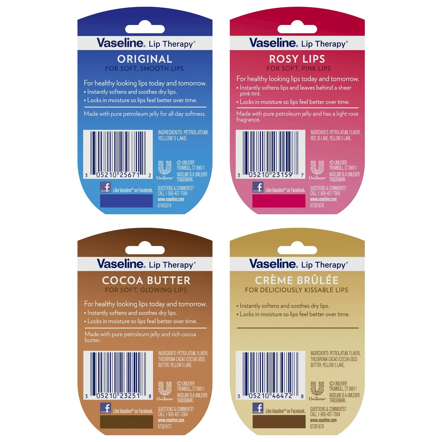 Vaseline Lip Therapy Variety 8-Pack – Original, Crème Brûlée, Rosy Lips, Cocoa Butter Mini Lip Balms for Soft, Glowing, and Deliciously Kissable Lips, 0.25 Oz Ea - Image 8