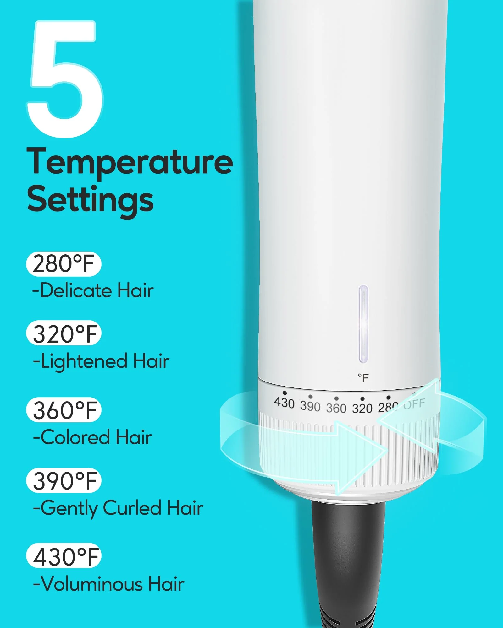 VAVOOV Pro Airflow Styler, Hair Straightener and Curler 2 in 1 with 360° Vented Cool Air for Long-Lasting Curls, 1 Inch Ceramic Flat Iron, Dual Voltage, White - Image 4