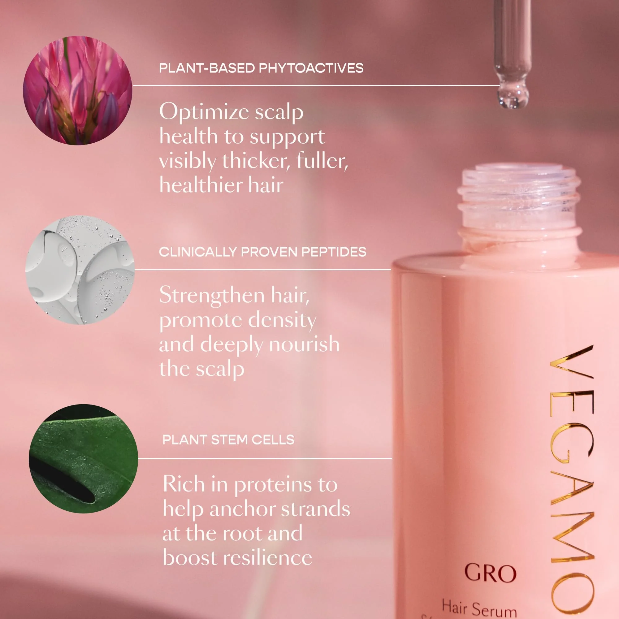 VEGAMOUR GRO Hair Serum for Thinning Hair, Thicker Fuller Looking Hair, Non Oily Tonic for Healthier Scalp, 30 Day Supply 1.0 fl oz, 1 Pack - Image 7