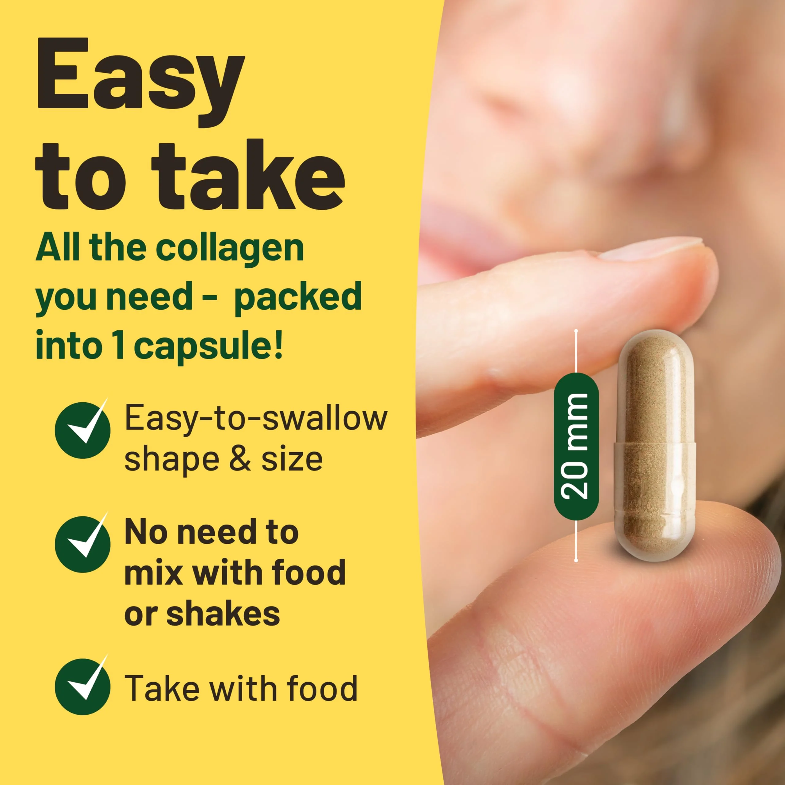 Vegan Collagen Supplements with Biotin for Hair, Skin, Nails & Joints - 2 Months Supply. Cruelty Free Plant Based Collagen Vegan, Vegetarian Collagen Booster Pills. Vegan Collagen for Women and Men - Image 2
