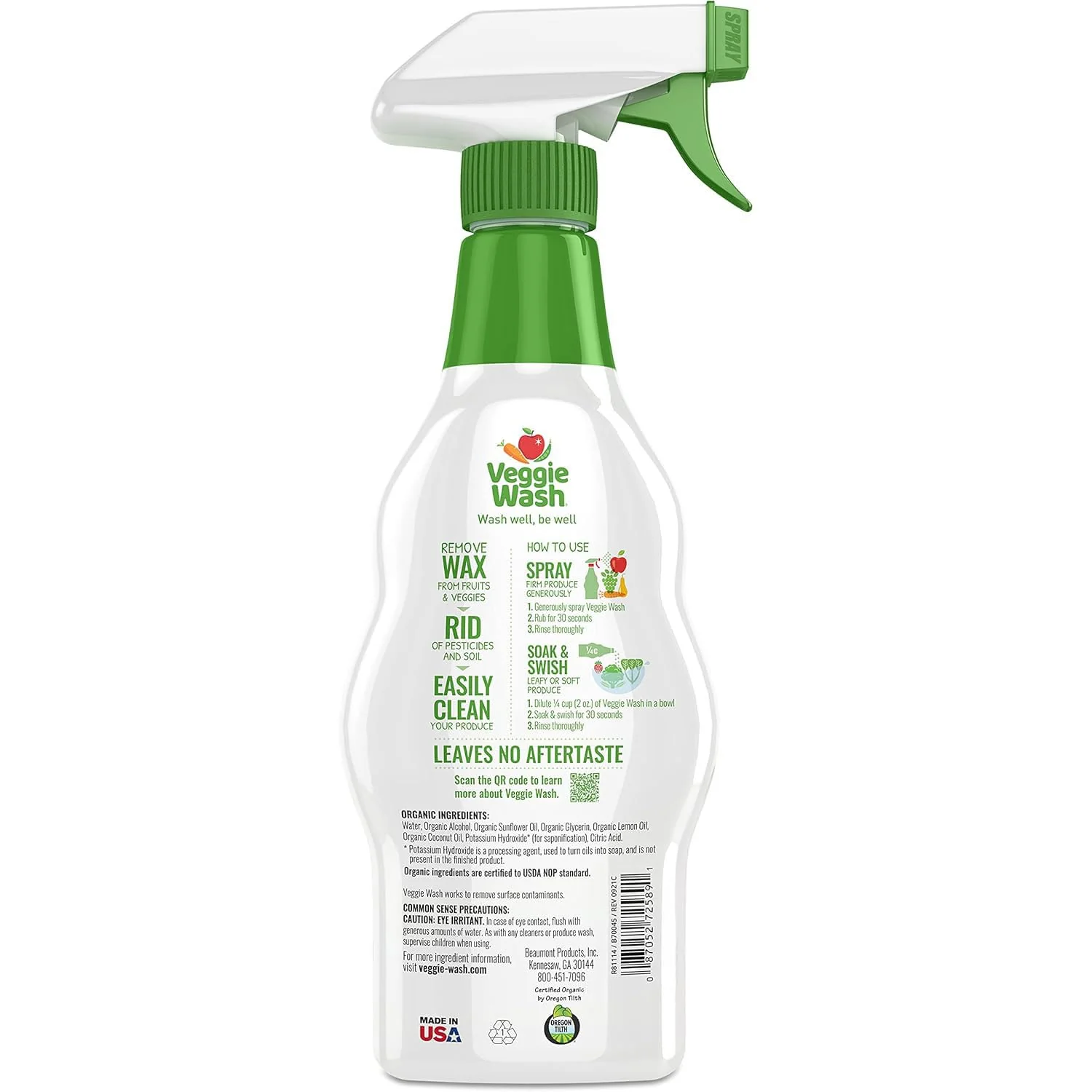Veggie Wash Organic Fruit and Vegetable Wash, Certified Organic, Ideal for Cleaning Produce, 16 Fluid Ounce, Pack of 3 (Packaging May Vary) - Image 6