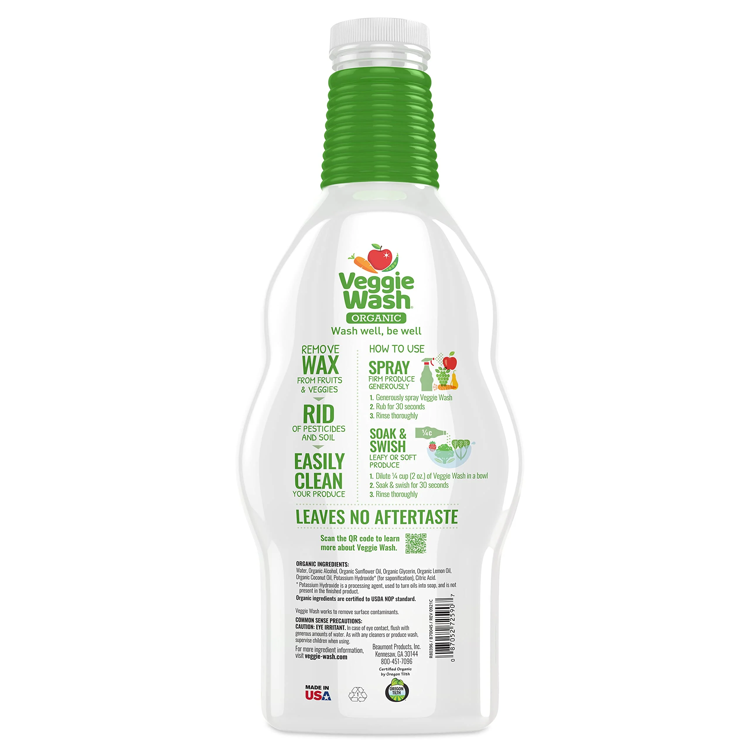 Veggie Wash Organic Fruit and Vegetable Wash Refill, Certified Organic, Ideal for Cleaning Produce, 32 Fluid Ounce, Pack of 2 - Image 6