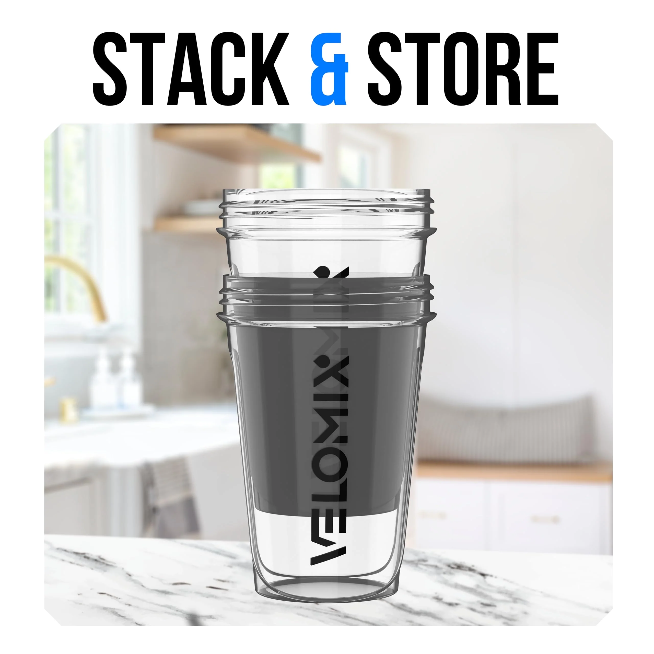 VELOMIX -2 Pack- 20 oz Protein Shaker Bottles for Protein Mixes - 2x Wire Whisk | Leak Proof Shaker Cups for Protein Shakes and Pre Workout | Protein Shaker Bottle Pack (Clear Prime) - Image 5