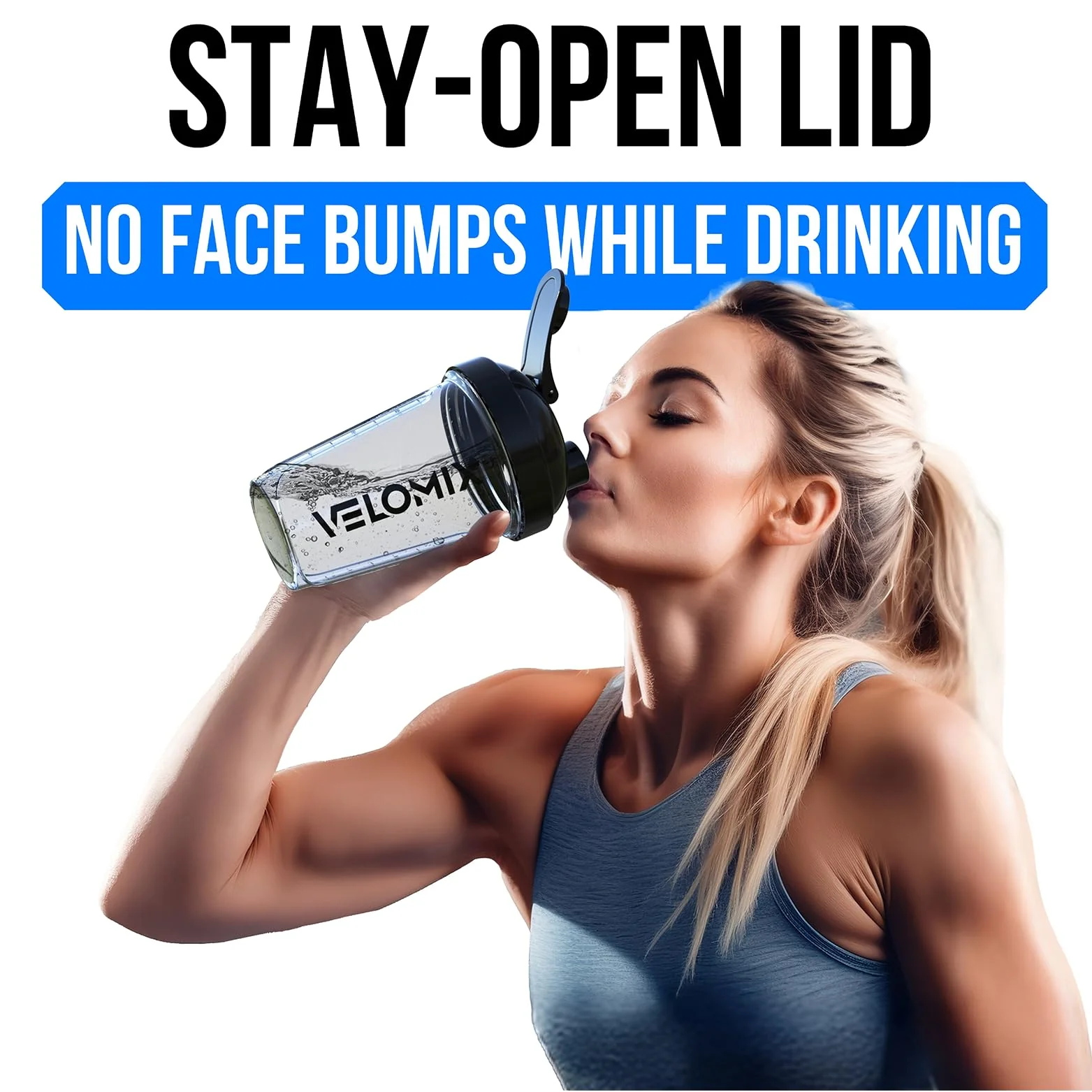 VELOMIX -2 Pack- 20 oz Protein Shaker Bottles for Protein Mixes - 2x Wire Whisk | Leak Proof Shaker Cups for Protein Shakes and Pre Workout | Protein Shaker Bottle Pack (Clear Prime) - Image 6