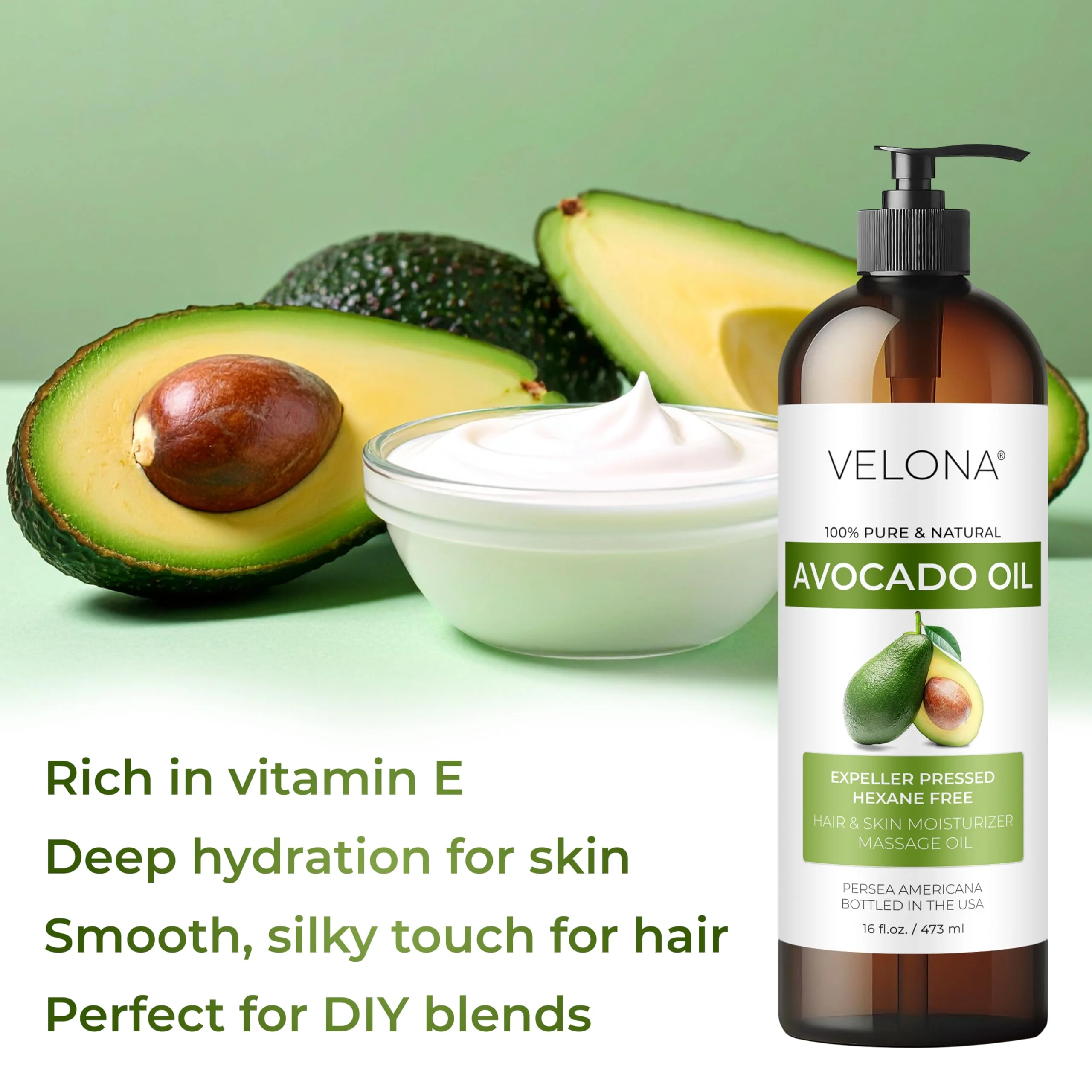 velona Avocado Oil 64 Fl Oz | 100% Pure and Natural Carrier Oil | Expeller-Pressed | Hair, Body and Skin Care | Use Today - Enjoy Results - Image 3