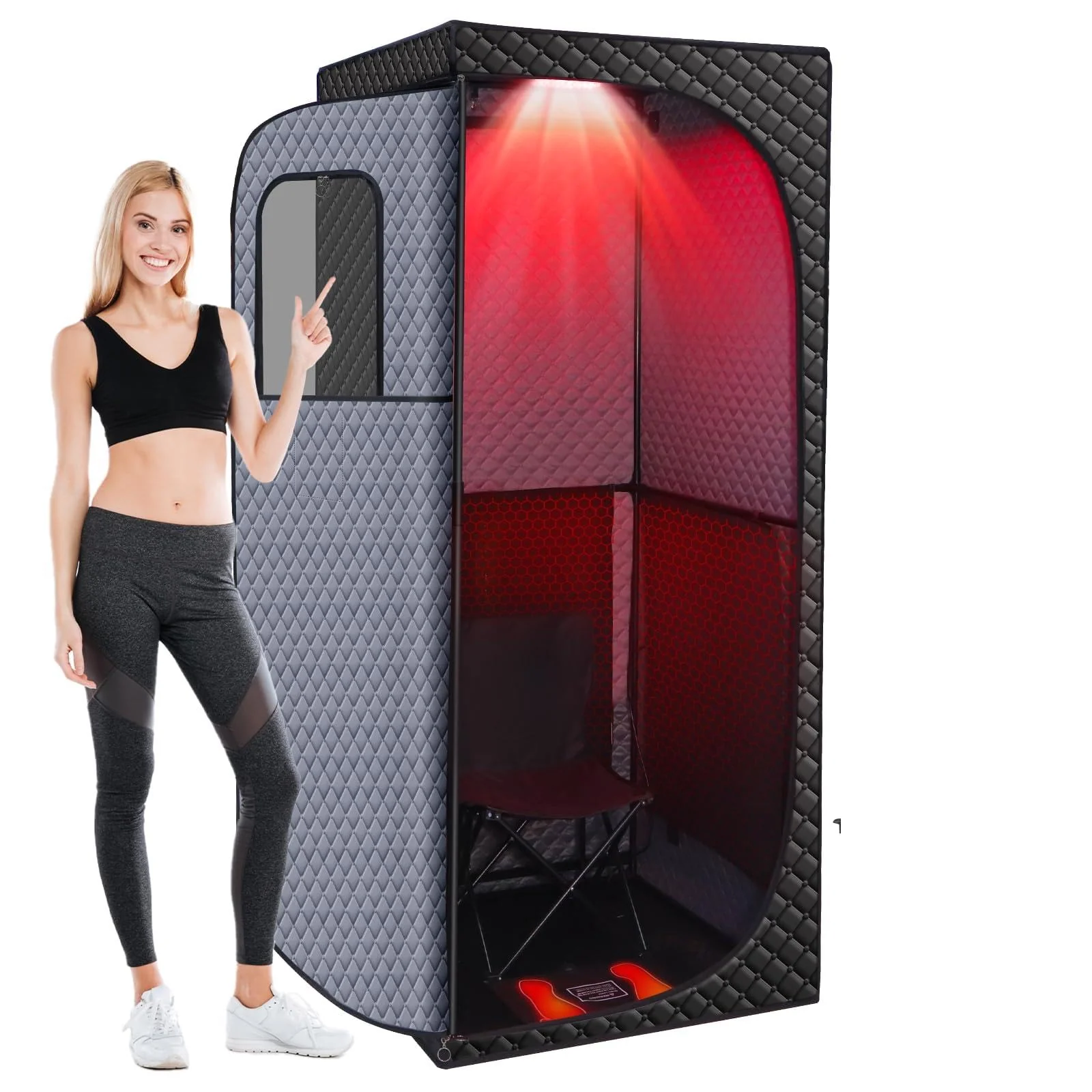 Veloqore Dry Infrared Sauna, Saunas Box with Red Light Therapy for Relaxation, Detox and Muscle Relief, 9 Levels Up to 140°F Personal Indoor Saunas Tent, Portable Sauna for Home, Bedroom, Living Room