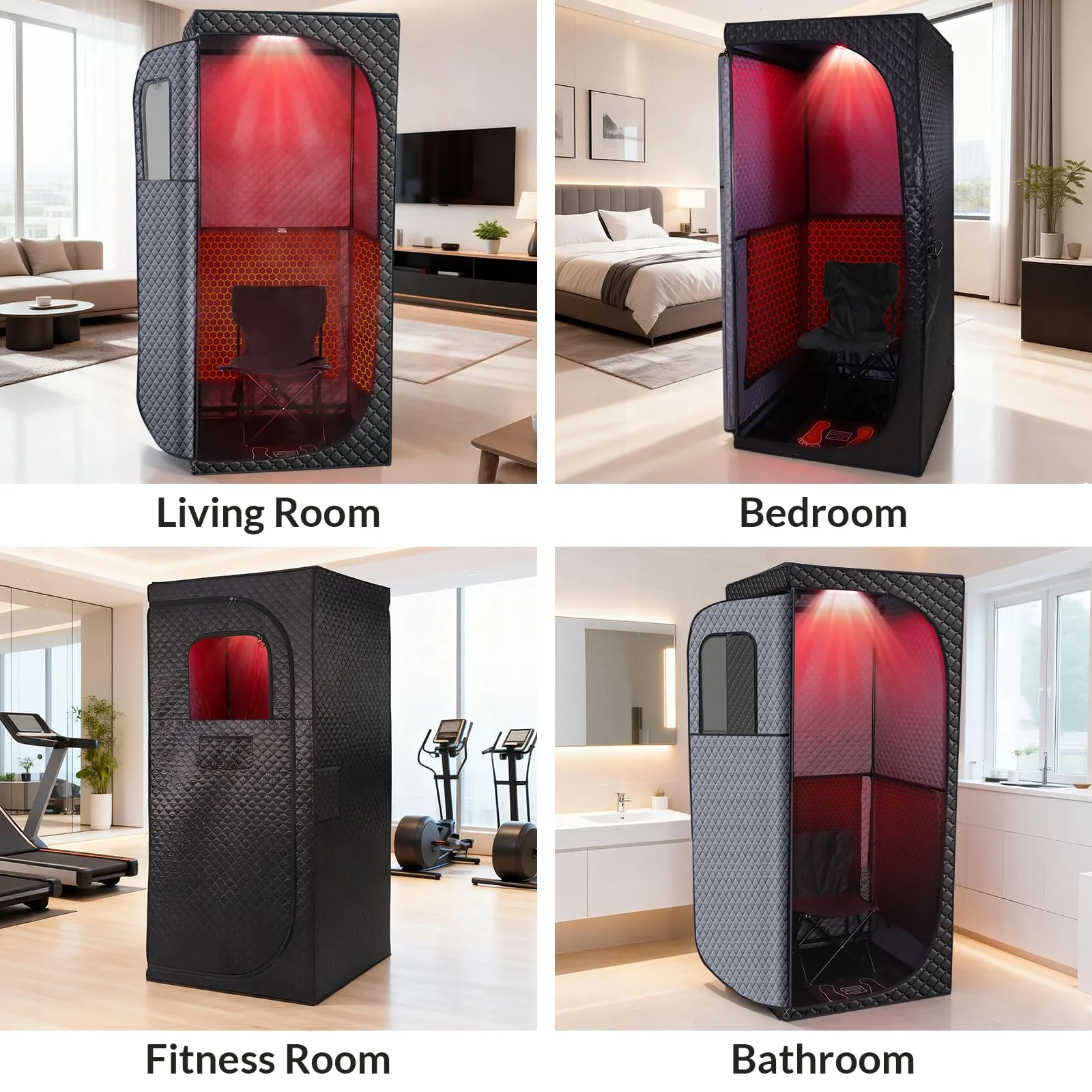 Veloqore Dry Infrared Sauna, Saunas Box with Red Light Therapy for Relaxation, Detox and Muscle Relief, 9 Levels Up to 140°F Personal Indoor Saunas Tent, Portable Sauna for Home, Bedroom, Living Room - Image 2