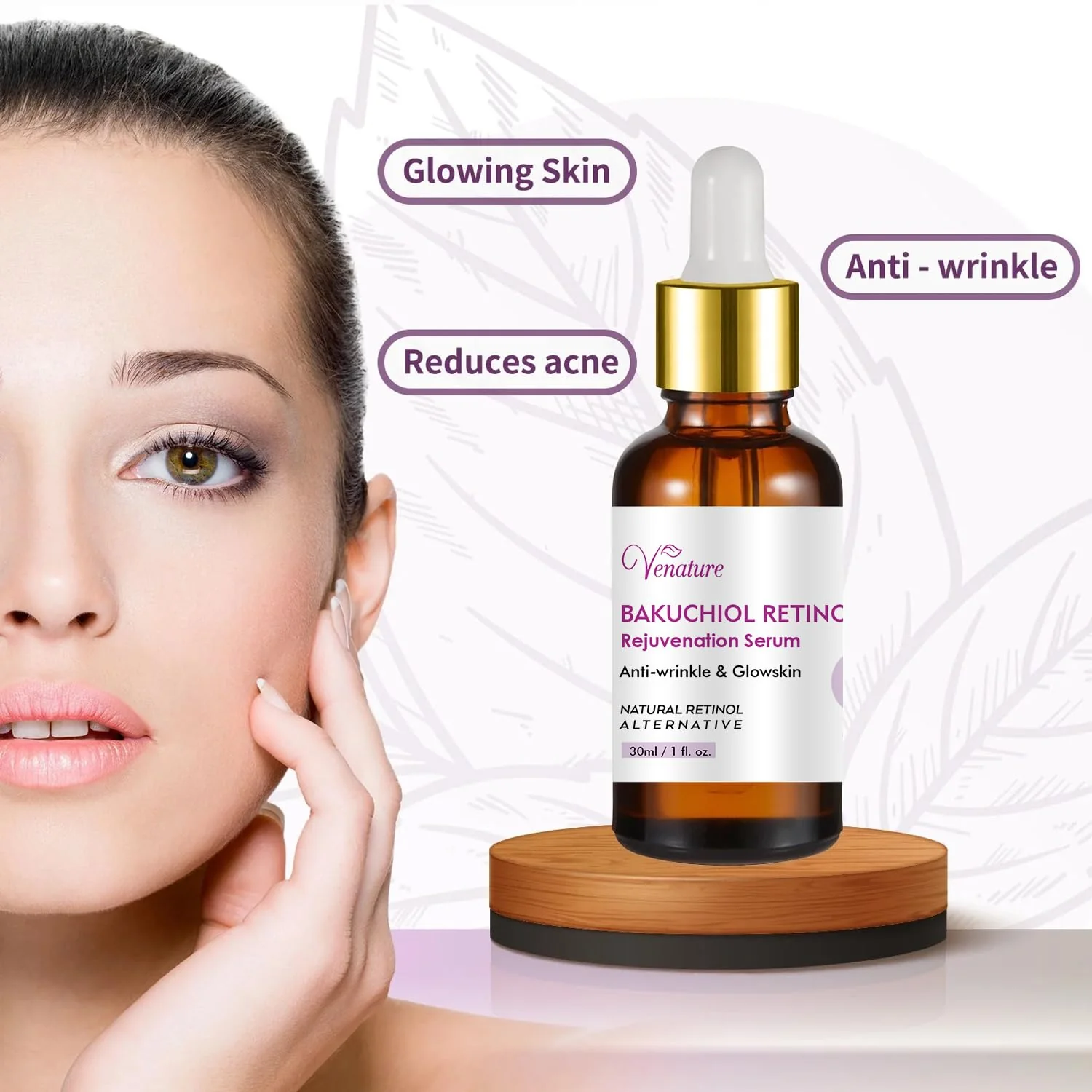 Venature Bakuchiol Retinol Rejuvenation Serum,2025 Best Retinol Serum for Wrinkles Bakuchiol Face Korean, - Image 4