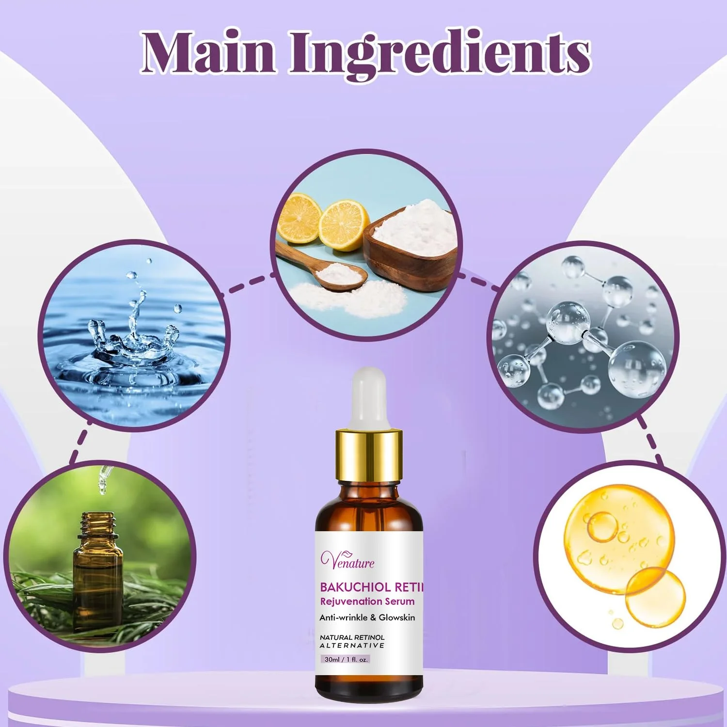 Venature Bakuchiol Retinol Rejuvenation Serum,2025 Best Retinol Serum for Wrinkles Bakuchiol Face Korean, - Image 9