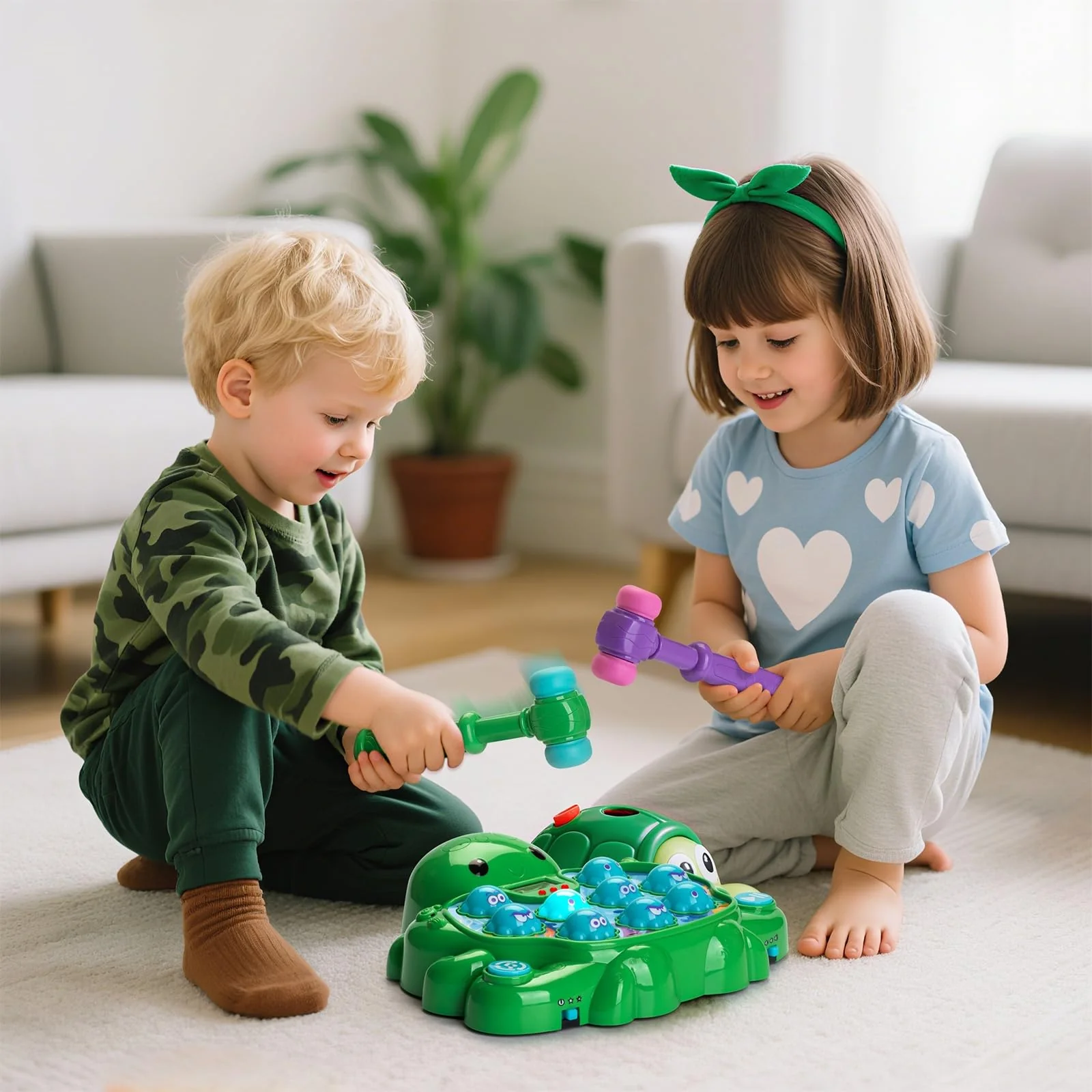 Veoasis Interactive Whack A Octopus Game for Ages 2-4,Educational Toddlers Toys for 2 3 4 5 6 Year Old Boys Girls, Green, Digital Display, Silent Mode,Multiple Difficulty Levels Fun Birthday Gifts - Image 3