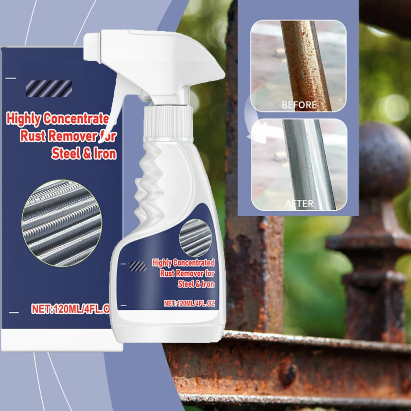 Verdraor Rust Remover, Rust Removal Heavy Duty for Metal, Highly Concentrated Steel Remover, Removedor de Spray for Metal, Tools, Stainless Steel, Automotive Parts, Fast Acting Rust (2pcs) - Image 3