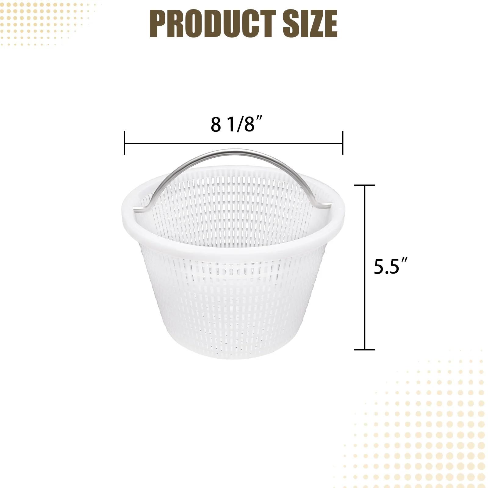 Verplexter Handle Basket Replacement Bermuda Gunite Pentair 516112,Compatible with Waterway Skimmer Basket 542-3240/542-3240B for Renegade Skimmers Pool Basket, Stainless Steel Handle - Image 6