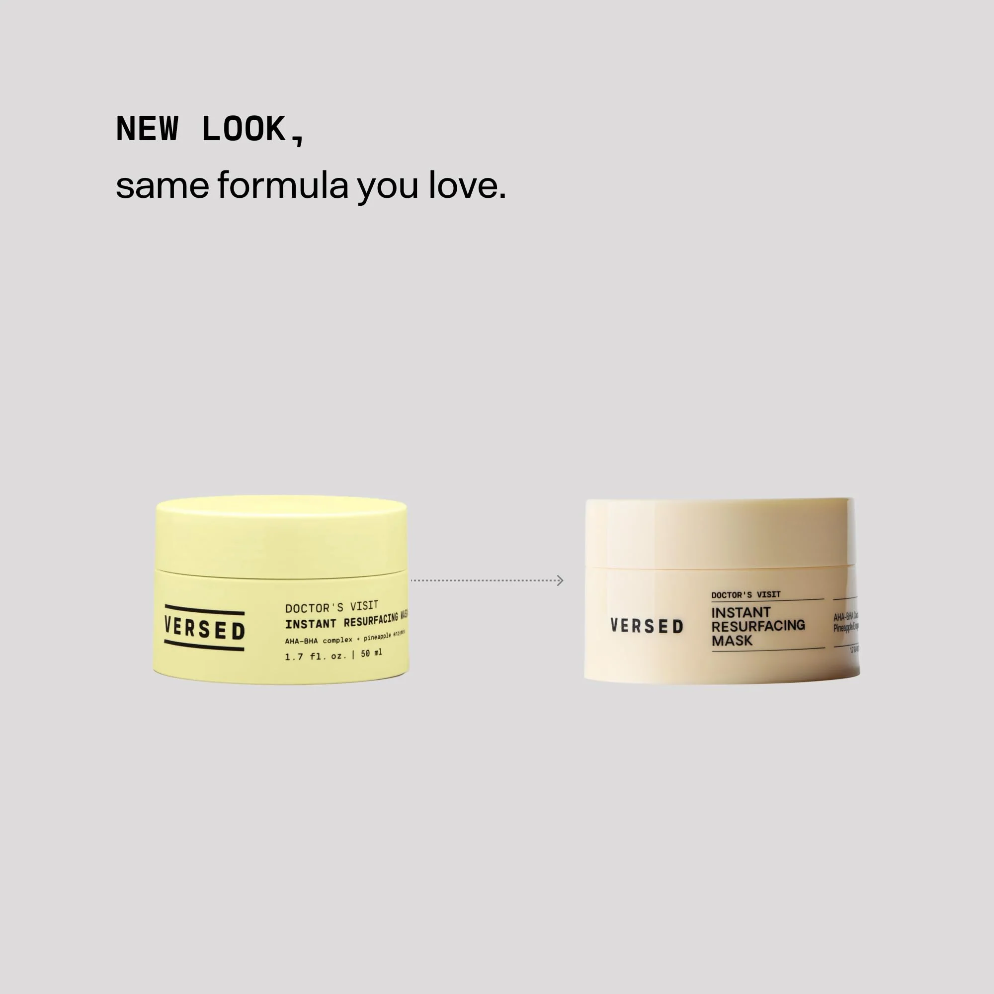 Versed Doctor's Visit Skin Resurfacing Face Mask - Glycolic Acid + Lactic Acid Face Exfoliant for Dark Spots & Skin Texture - AHA BHA Enzyme Mask to Brighten, Smooth Rejuvenate (1.7 fl oz / 50 ml) - Image 6