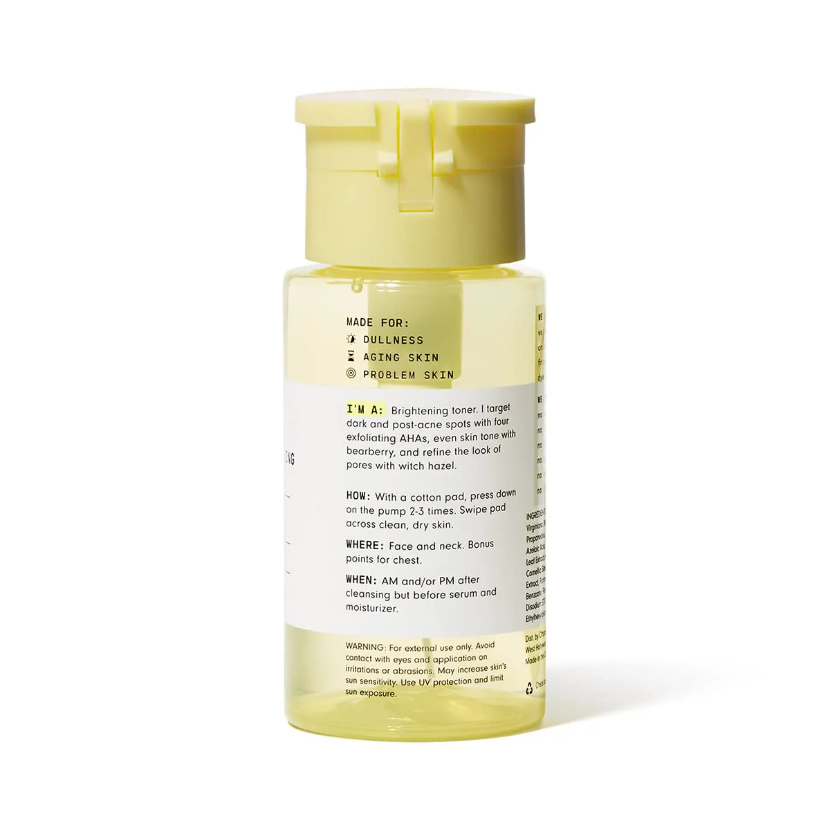 Versed Weekend Glow Daily Brightening AHA Liquid – Gentle Exfoliating Toner with Vitamin C and Botanicals – Helps Visibly Improve Skin Clarity and Tone (V1 Weekend Glow - 4 Fl Oz (Pack of 1)) - Image 6