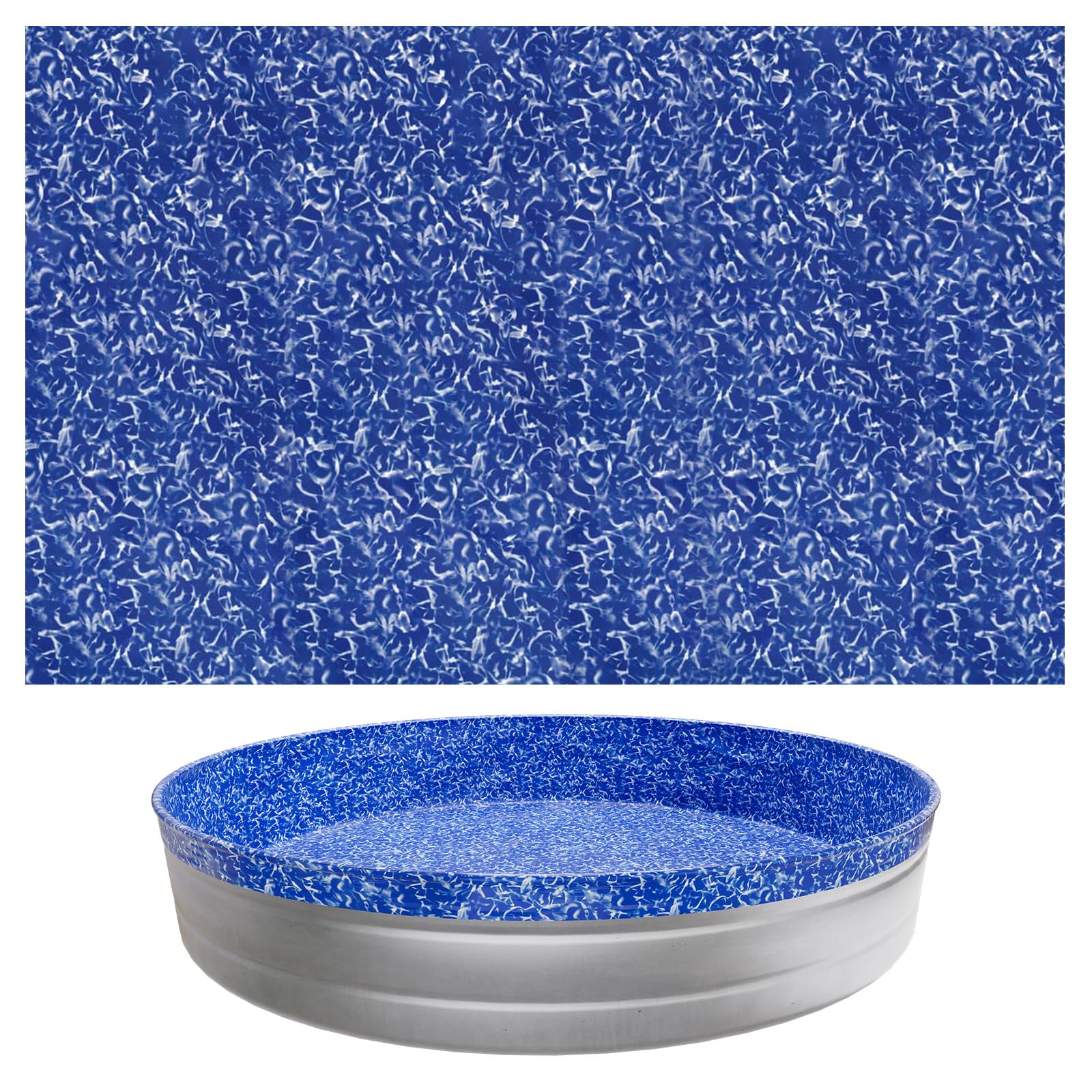VEVOR 10 ft Round Stock Tank Pool Liner, Overlap Swimming Pool Liner for 27.5 in Wall Height, Extra Thick Heavy Gauge Vinyl, Easy Install with Leak-Proof Patches, Designed for Steel Sided Above-Ground